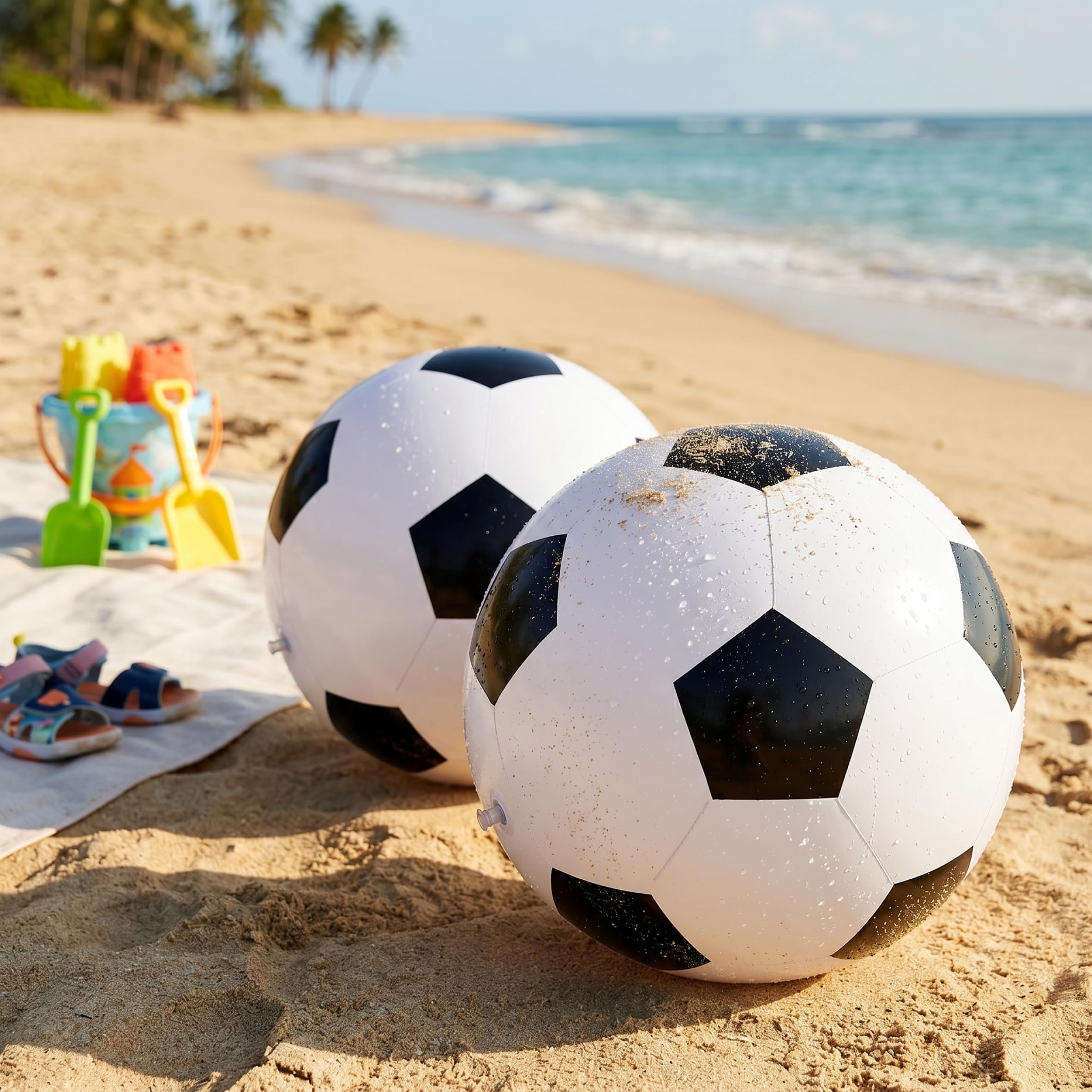 Pelota de fútbol Gigante de 2 Piezas, Pelota de Playa de fútbol para Interior y Exterior, Regalo de Fiesta de cumpleaños, Piscina de Playa de Verano, 39, 37 Pulgadas