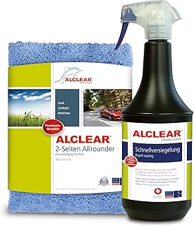 ALCLEAR 71100SV Lack Schnellversiegelung 1 Liter inkl. Mikrofaser Auto Poliertuch für Autopflege, Motorrad, Fahrrad