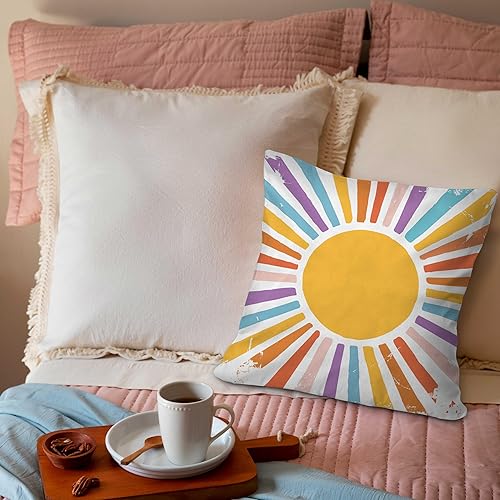 Miniatura 3 de Funda de almohada decorativa de 18 x 18 pulgadas, 1 paquete de doble cara, regalos de salud mental boho para niños, sala de juegos, escuela,