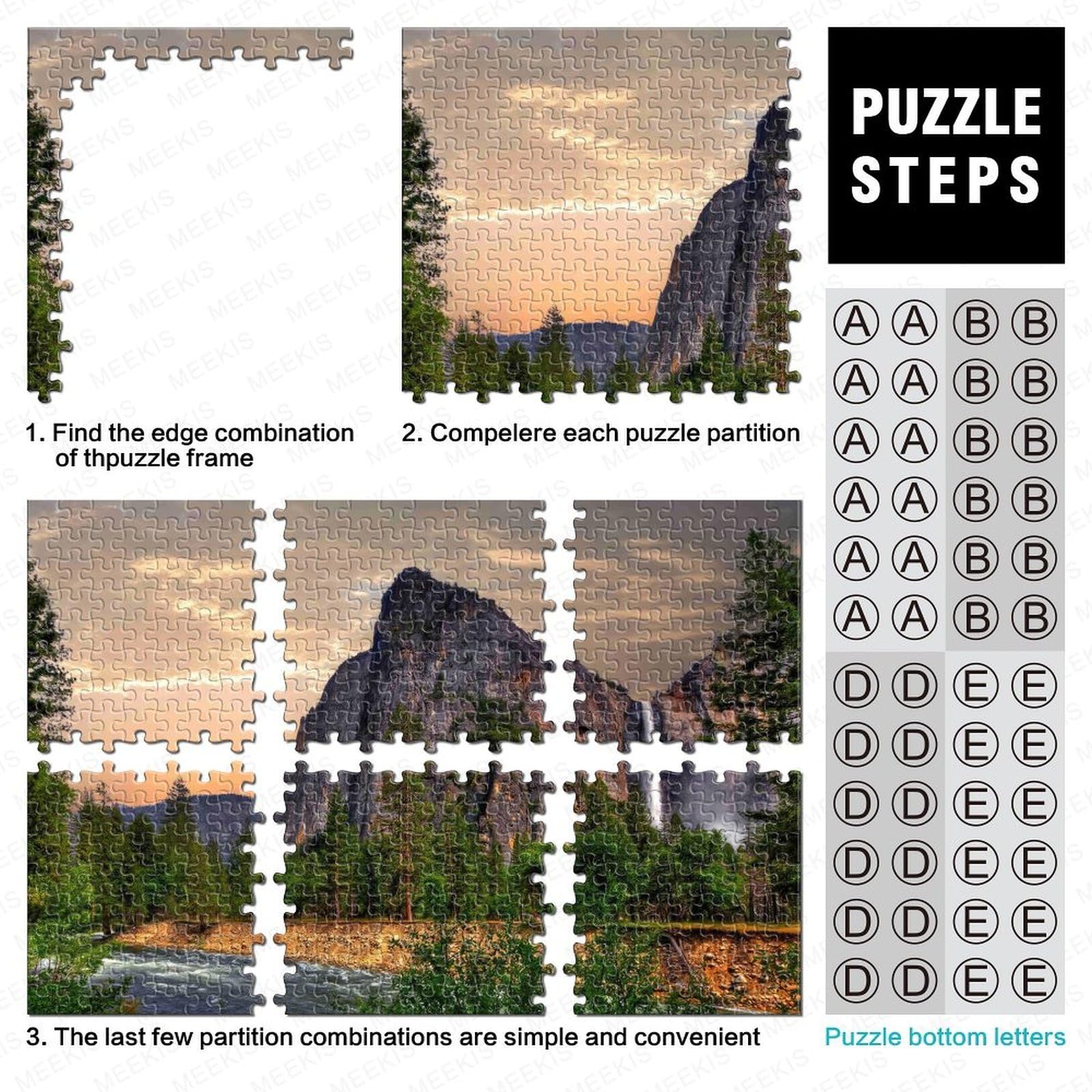 Puzzle De 1000 Piezas De Cascada, Montaña Y Bosque De Pinos: Medidas 52x38 Cm, Papel Reciclado, Educativo Y Relajante