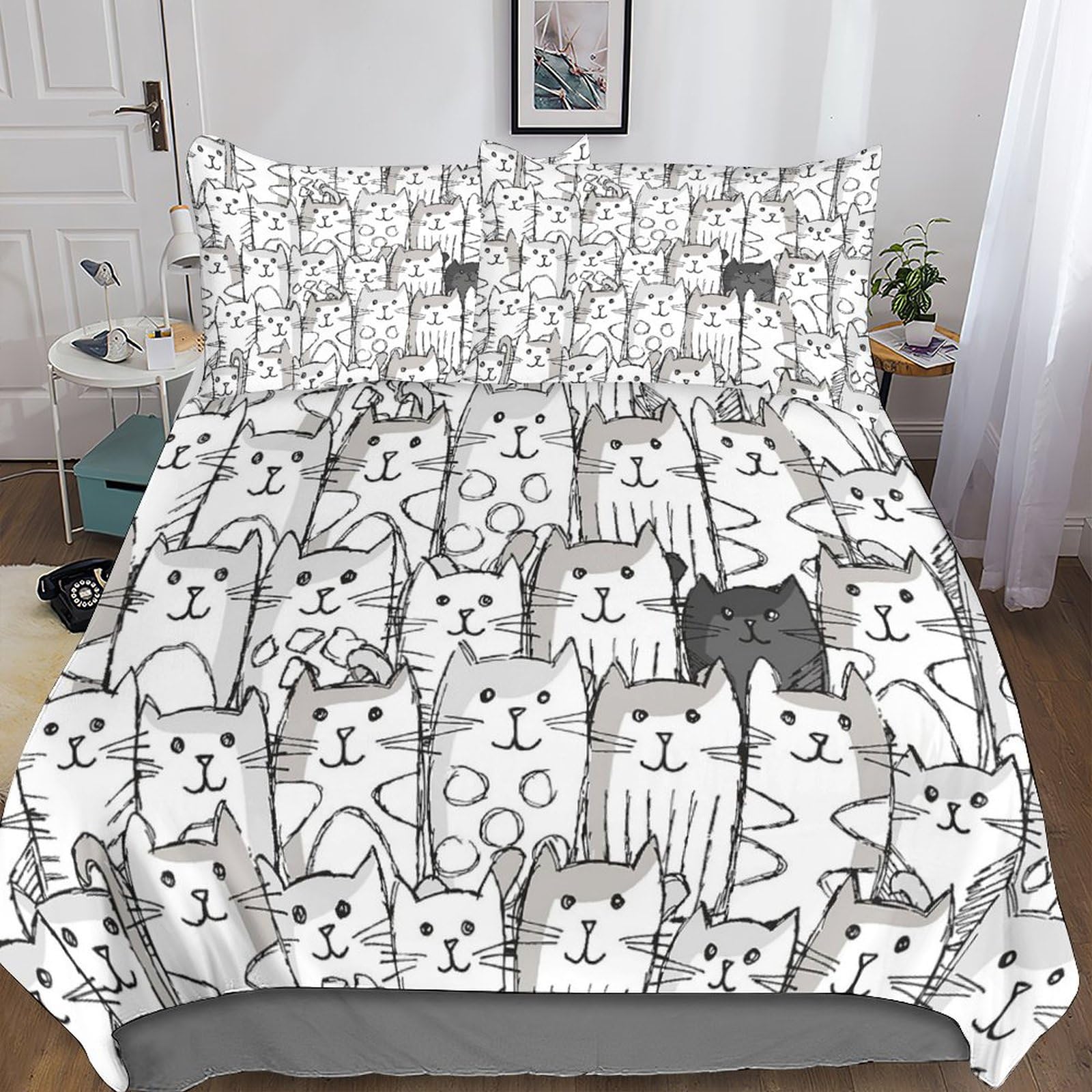 Ensemble de literie gothique 3D avec housse de couette douce et taies d'oreiller de couple