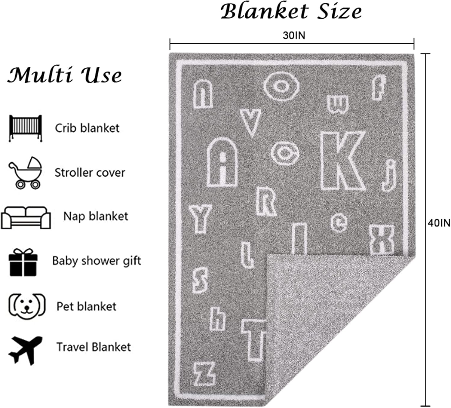 Kid Nation Baby Blankets for Girls Baby Boy Toddler Blanket 40"X 30" Soft Baby Quilt Plush Crib Blanket Newborn Stroller Blanket Nursery Infant