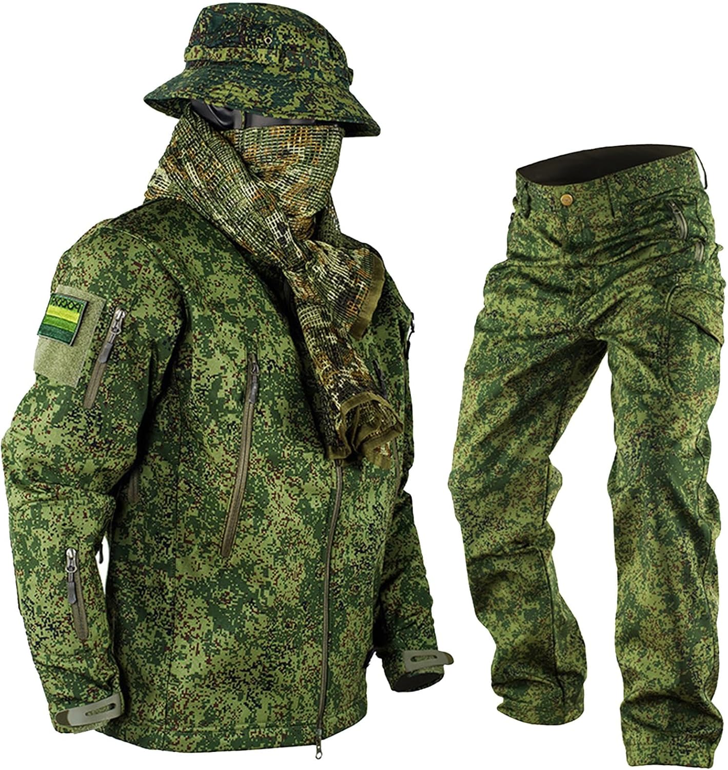Outdoor Wear Jacket Suits,Tactical camo Jacket Set, Russian EMR CAMO Suit Accessory Green Costume