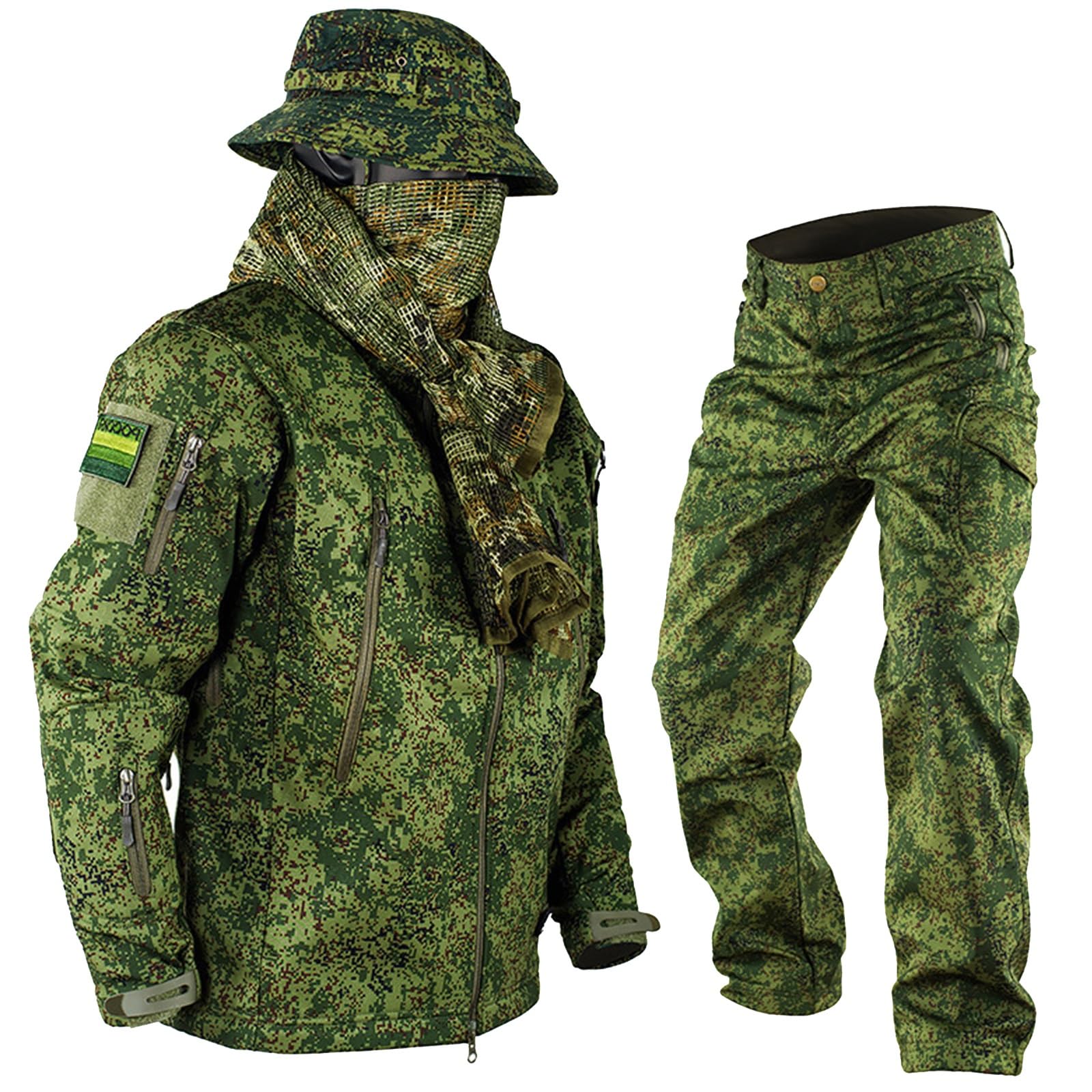 Outdoor-Bekleidung Jackenanzüge, taktisches Camouflage-Jacken-Set, russischer EMR-Camouflage-Anzug, Accessoire, grünes Kostüm, Outdoor, wasserdicht, atmungsaktiv