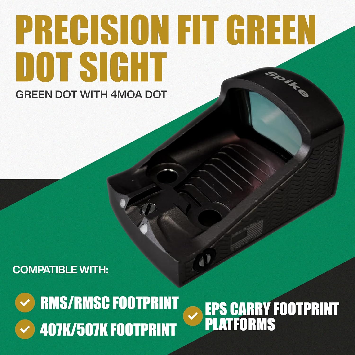 Ade Advanced Optics RD3-018-SC Spike Green Dot Sight for Springfield Hellcat OSP/PRO, Mossberg MC2SC, Ruger Max-9, Kimber R7 Mako, Canik TP9 Elite SC – Reflex Sight with RMS Footprint – NOT Red Dot
