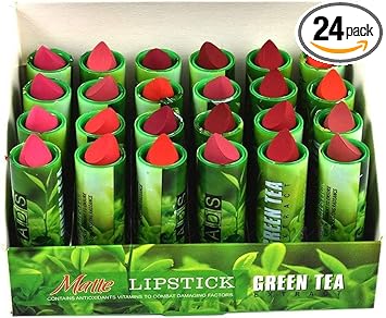 Elecsera Lipstick set of 24 Green tea extract multicolor with moisturizing effect (Multicolor, 6 g)