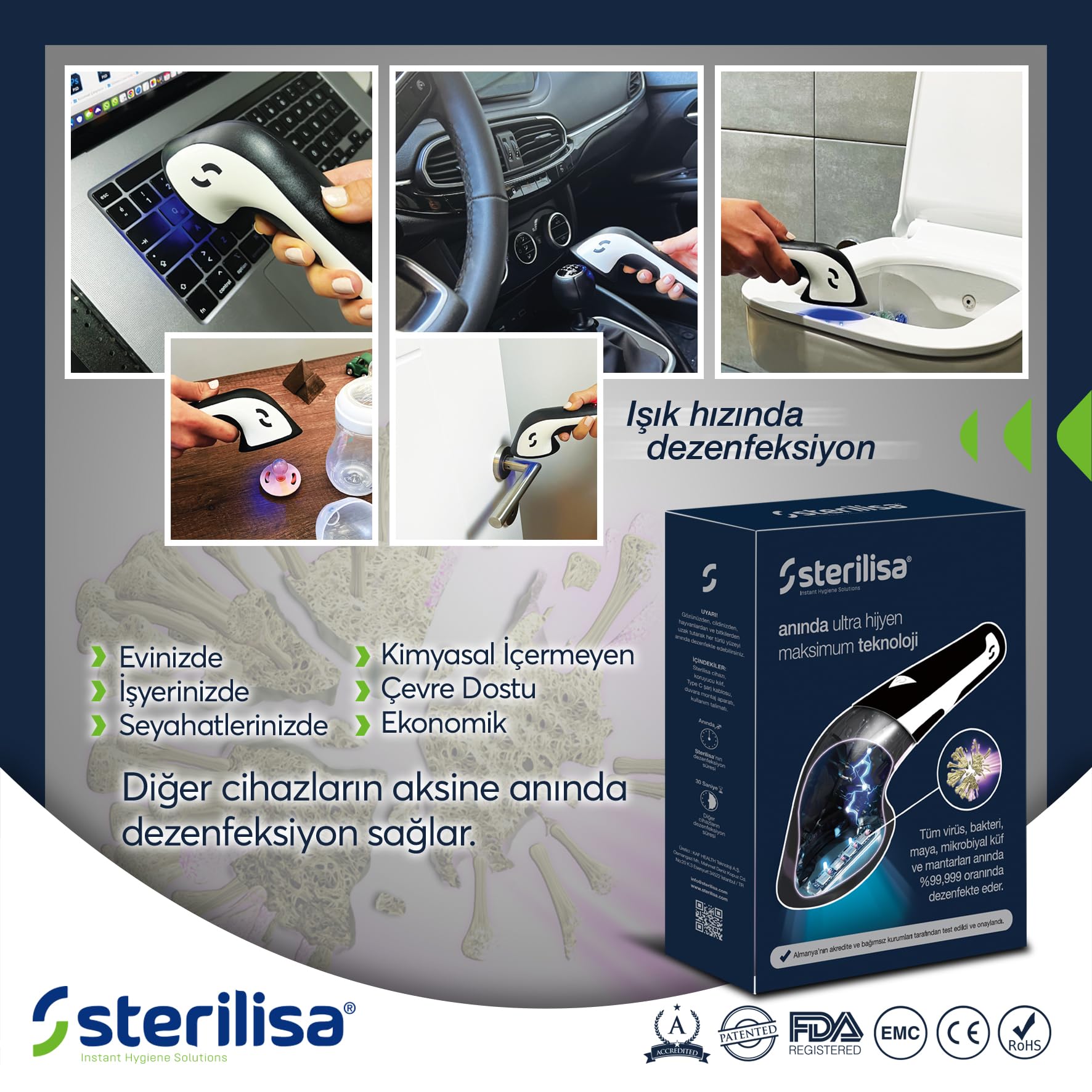 Dispositivo de limpieza por impacto Sterilisa Mini-Portátil