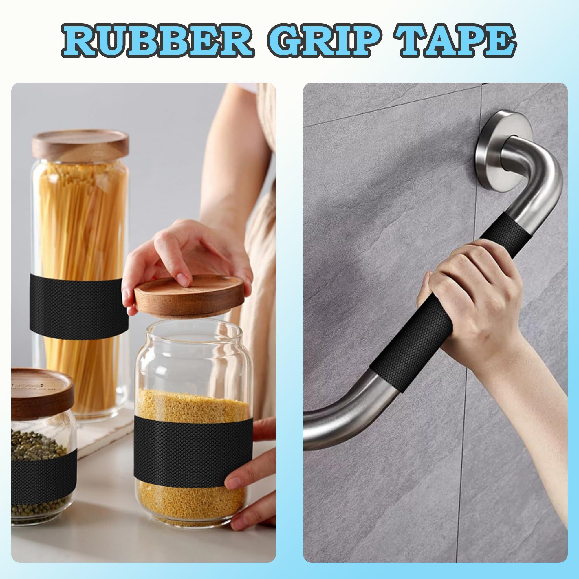 Cinta de agarre de goma, cinta antideslizante autoadhesiva, negra, impermeable, cinta de fusión, comodidad y seguridad para asas o superficies de contacto, 10 cm x 3 m, para herramientas y