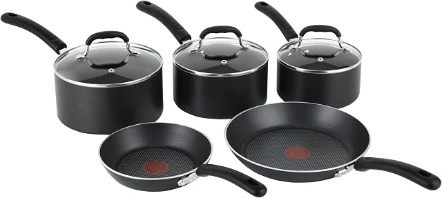 Tefal E857S544 Premium Non-stick Cookware Set with Induction, 5 Pieces - Black