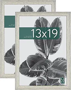 MCS Studio Gallery 13x19 Picture Frame Gray Woodgrain, Rectangle Photo Frame for Photos, Posters & Art Prints (2-Pack)