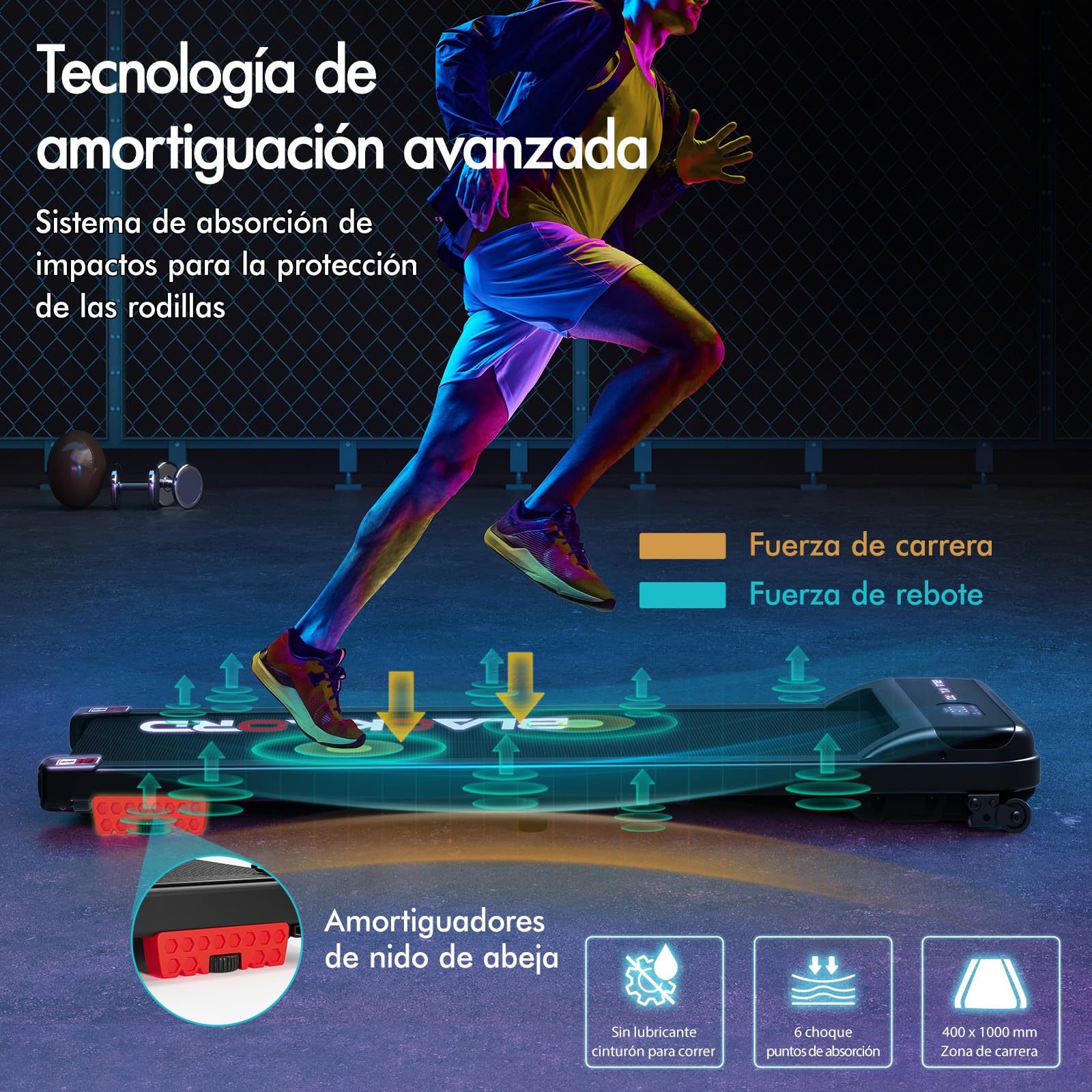 BLACK LORD Cinta de Correr, Walking Pad 9/12/16km/h, Superficie de Carrera con/sin inclinación del 9%, para Debajo del Escritorio, Pantalla LED, portátil,silenciosa,Capacidad de Peso de 120/130/140kg