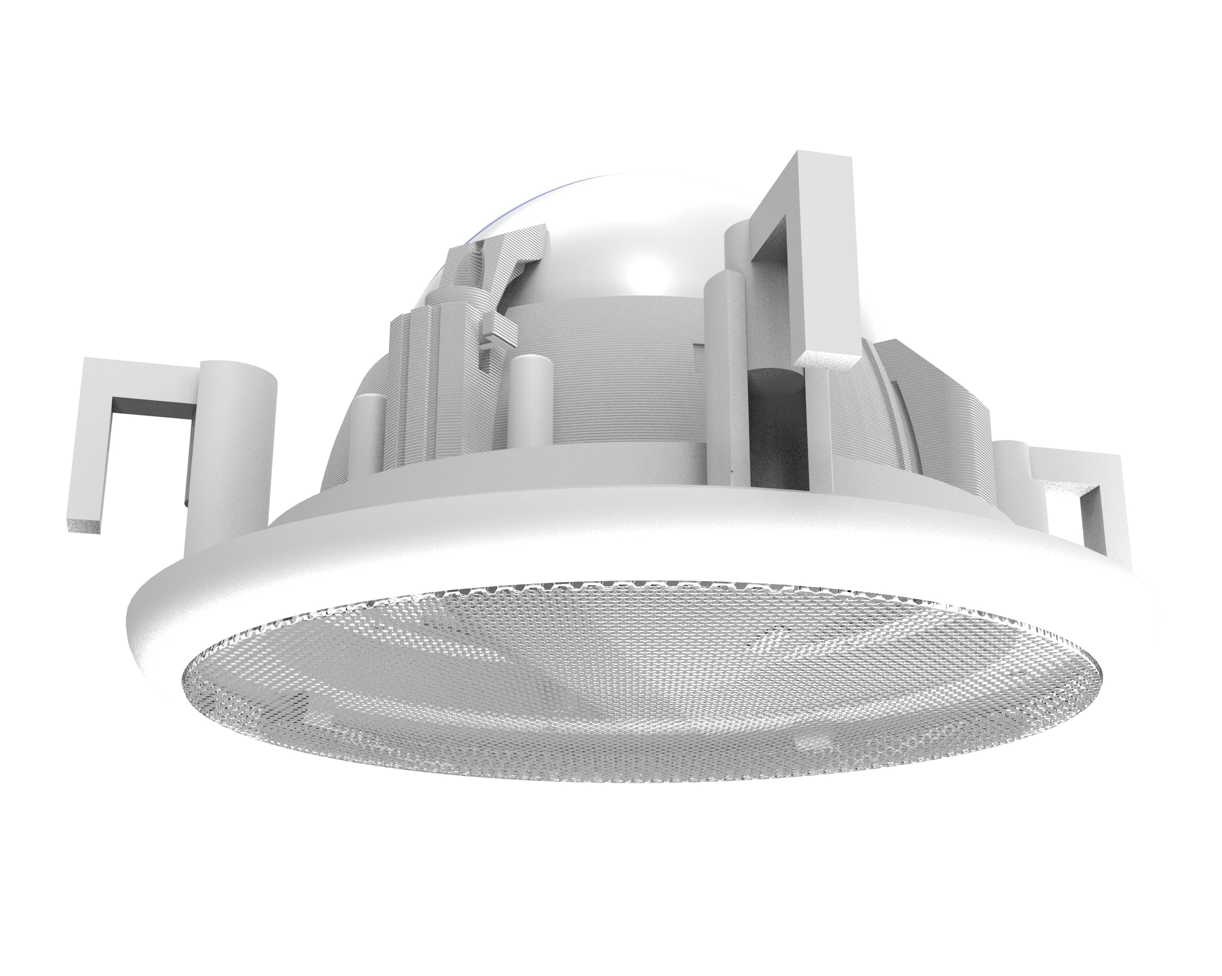 Splin Ceiling Embedded Mount Stand Compatible with Smart Speaker Alexa Echo Dot 4th and 5th gen., Amazon, and HomePod Mini, Apple— Pro Line — Model Classic Built-in (White) — Metal Grille