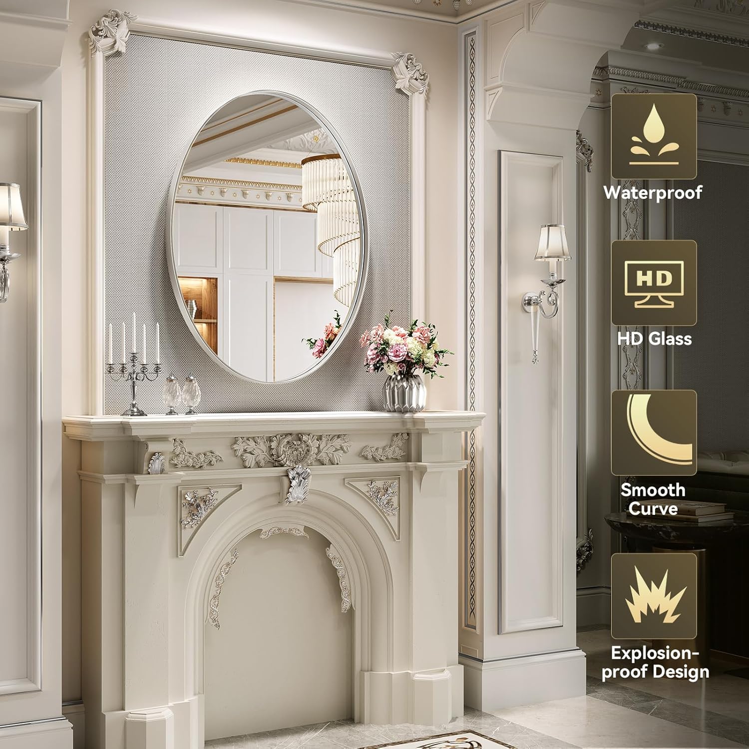 Brightify mirror hung vertically and horizontally in a bathroom