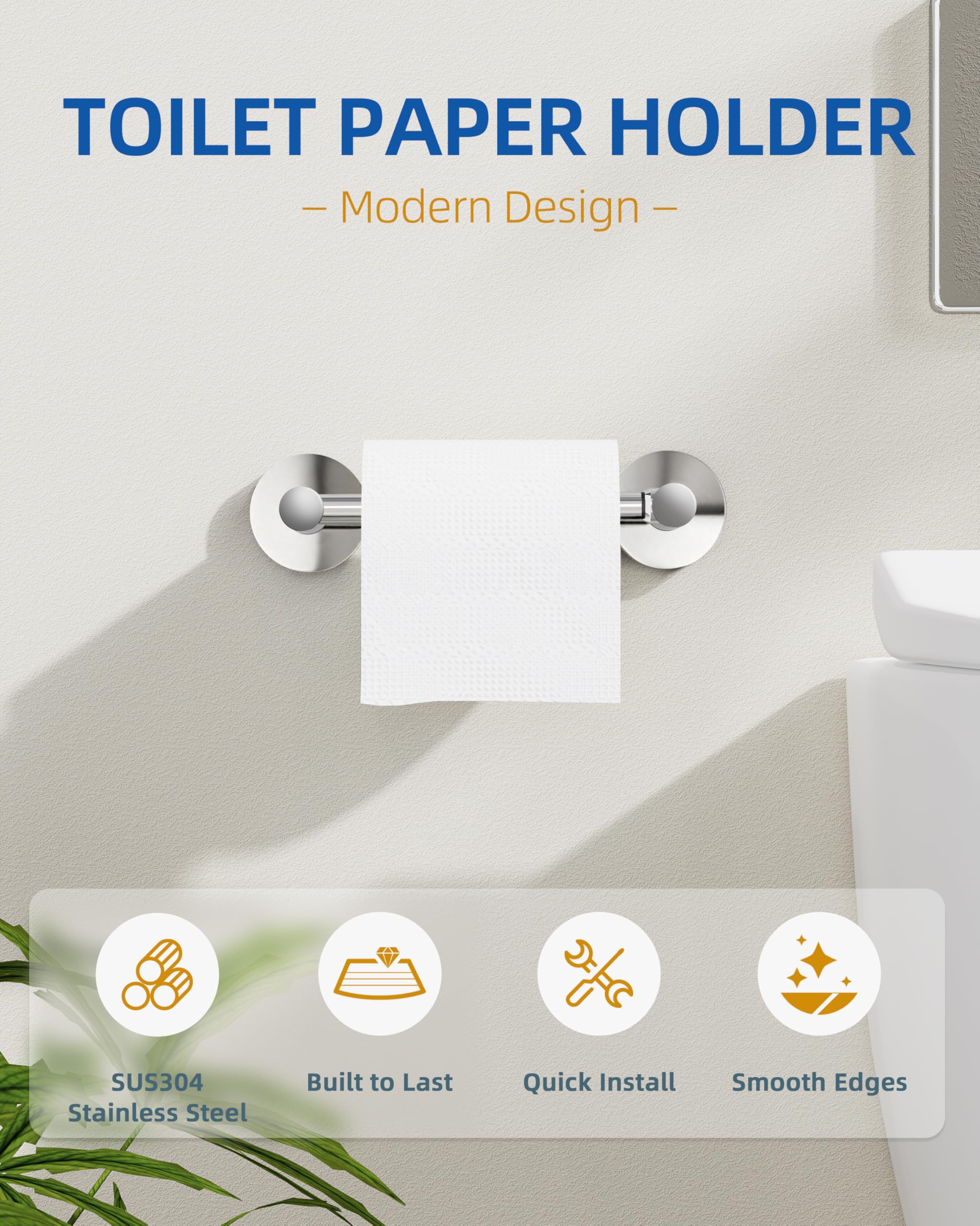 RUACQ Chrome Toilet Paper Holder Wall Mount for Bathroom — Amazon image 5
