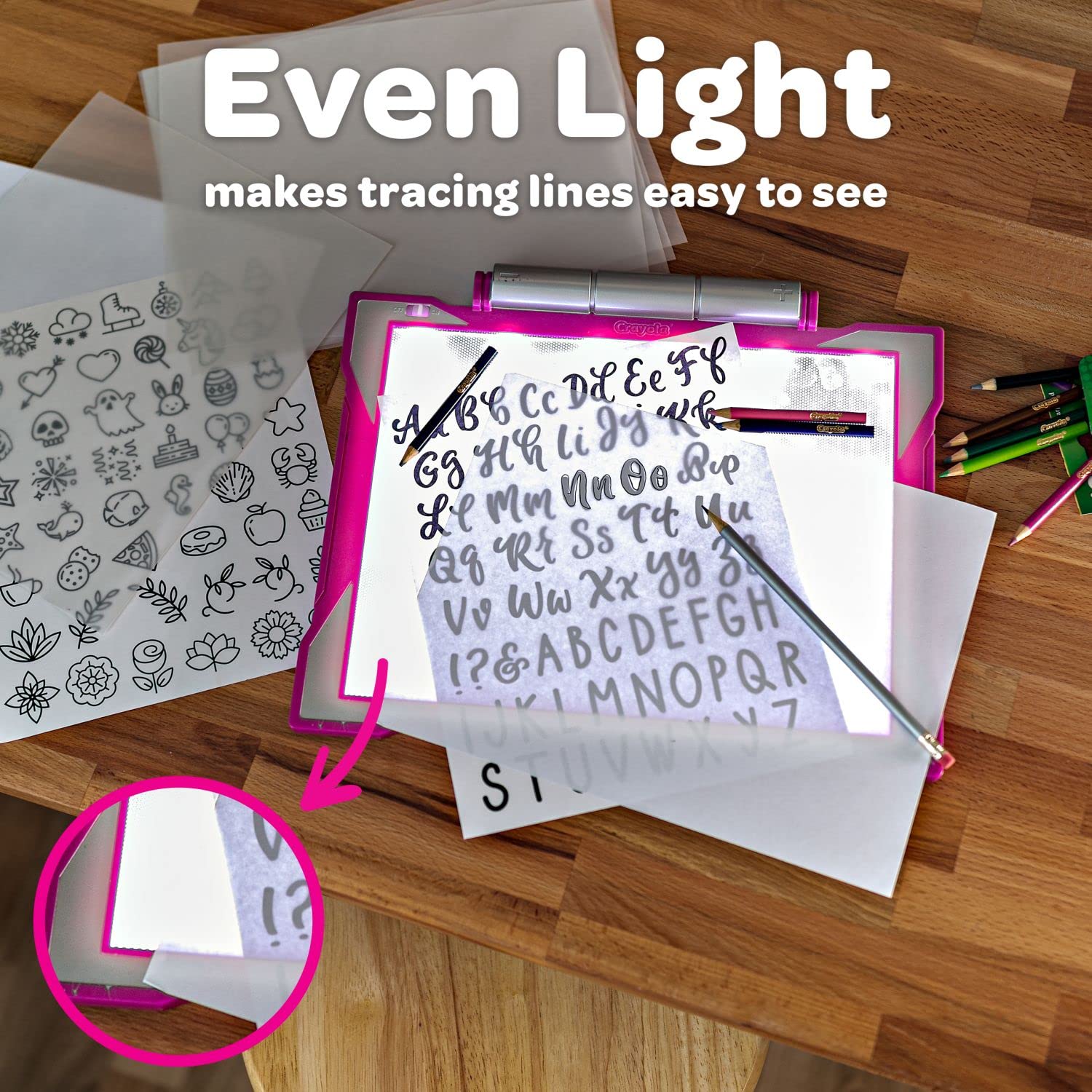 Crayola - Lavagna Luminosa per Disegnare, Tavoletta Grafica per Ricalcare, Disegnare e Colorare, Portatile, Più di 100 immagini diverse, Gioco Creativo Educativo 6+