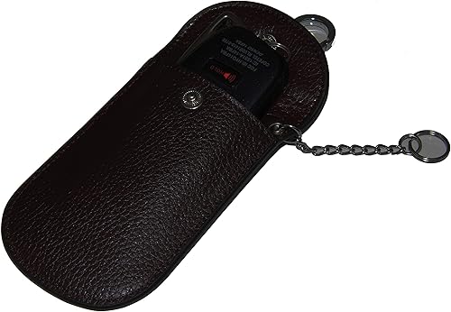 Faraday - Funda de piel auténtica con bloqueo de señal de coche, dispositivo de bloqueo antirrobo RFIDWiFiGSMLTENFC (marrón)