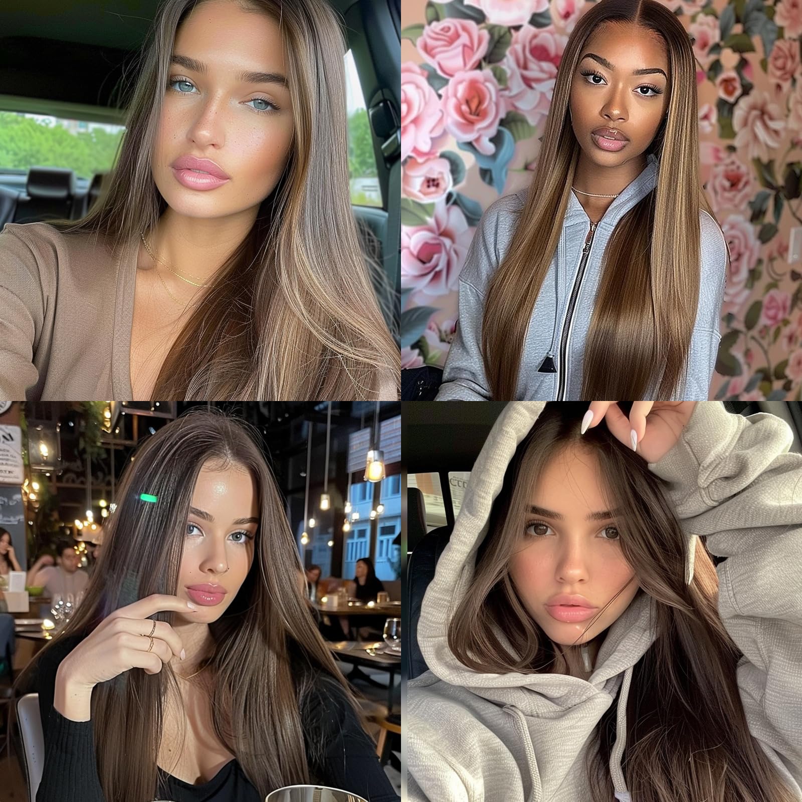 BERRYLION Long Straight Wig for Women - 28 Inch Synthetic Hair for Black Women (Light Brown), Average Size - Image 2