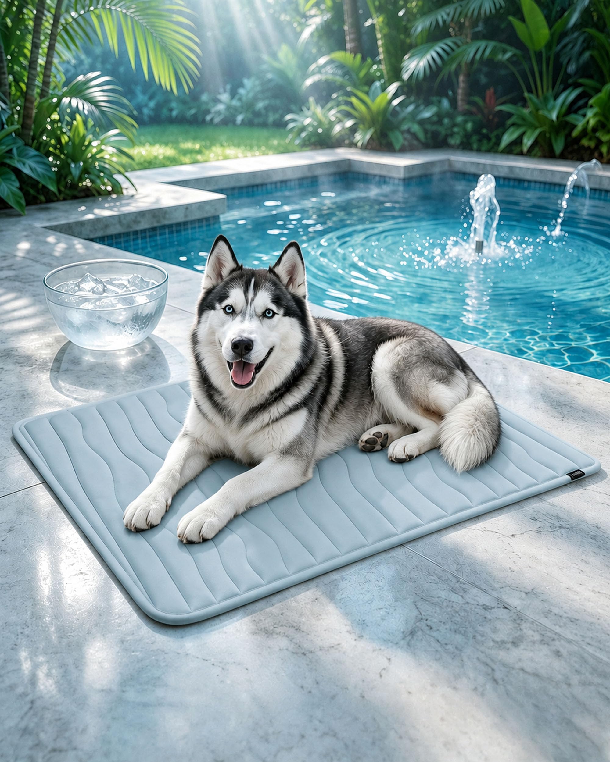 Wxshang Kobolaf Dog Cooling Mat, Ice Silk Cooling Mat for Dogs，Blue：S
