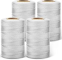 Vista 10 de Amylove Línea de cuerda Mason de 4 rollos #18, línea de cuerda de construcción trenzada de nailon de 500 pies, cuerda resistente para exteriores