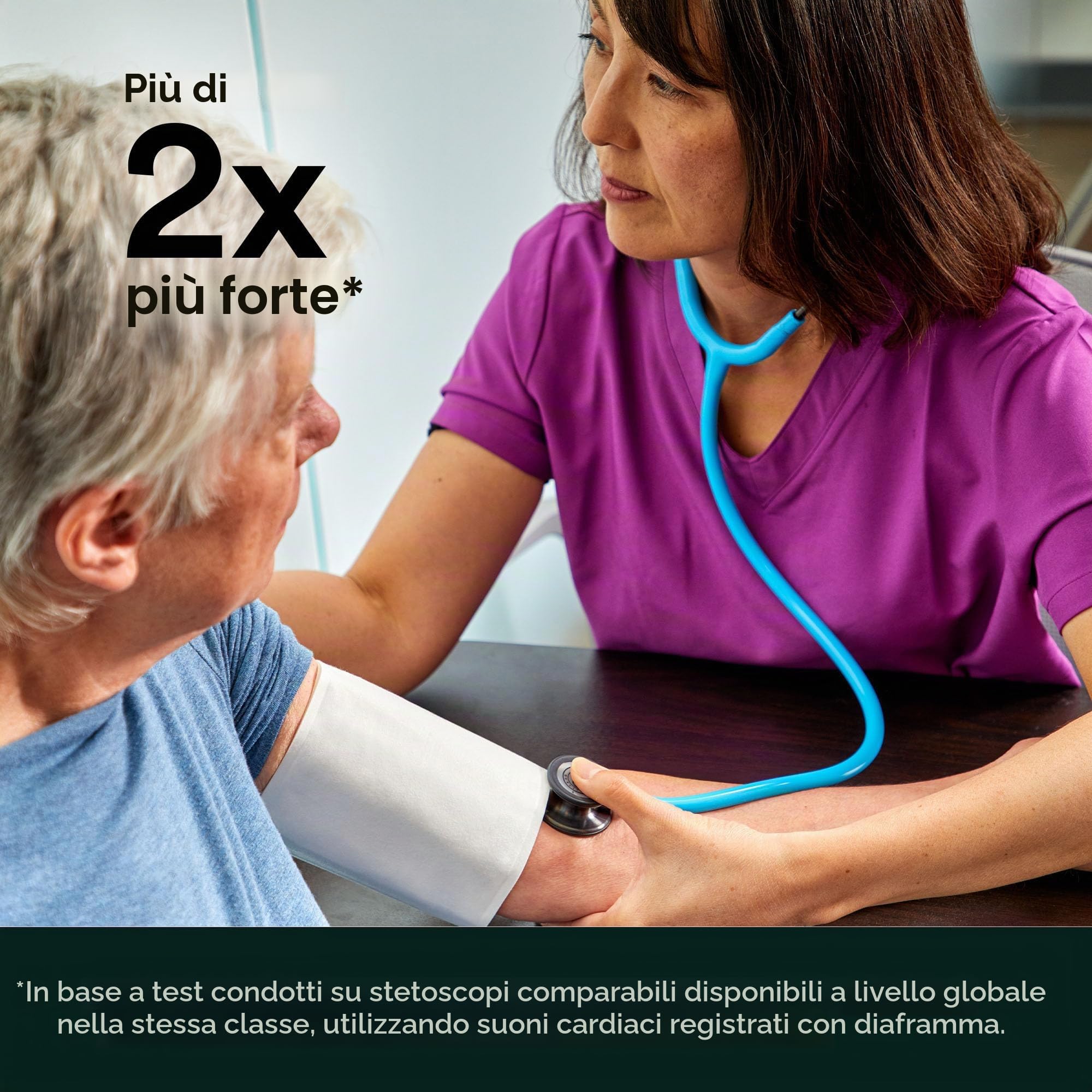 3M Littmann Stetoscopio per il monitoraggio Classic III, tubo auricolare blu Caraibi, 69 cm, 5623