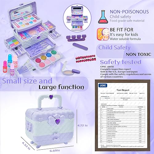 Miniatura 6 de Juegos de maquillaje para niñas de 5 a 8 años, maquillaje lavable para niños de 8 a 12 años, maquillaje para niñas, kit de maquillaje de juego,