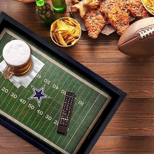 Miniatura 5 de Fan Creations - Bandeja decorativa de madera para campo de fútbol americano de los Dallas Cowboys NFL con asas para alimentos y bebidas, para