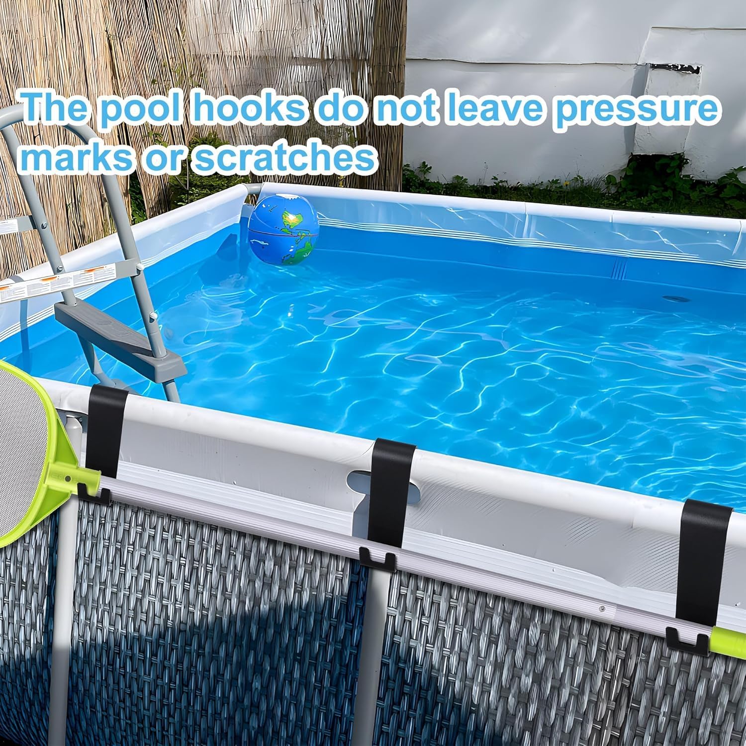 GIONAR Supporto per retino, 4 pezzi, per piscine, accessori per piscina, retino, supporto per retino, gancio regolabile per recinzioni telescopiche, skimmer, accessori per piscina, attrezzi da