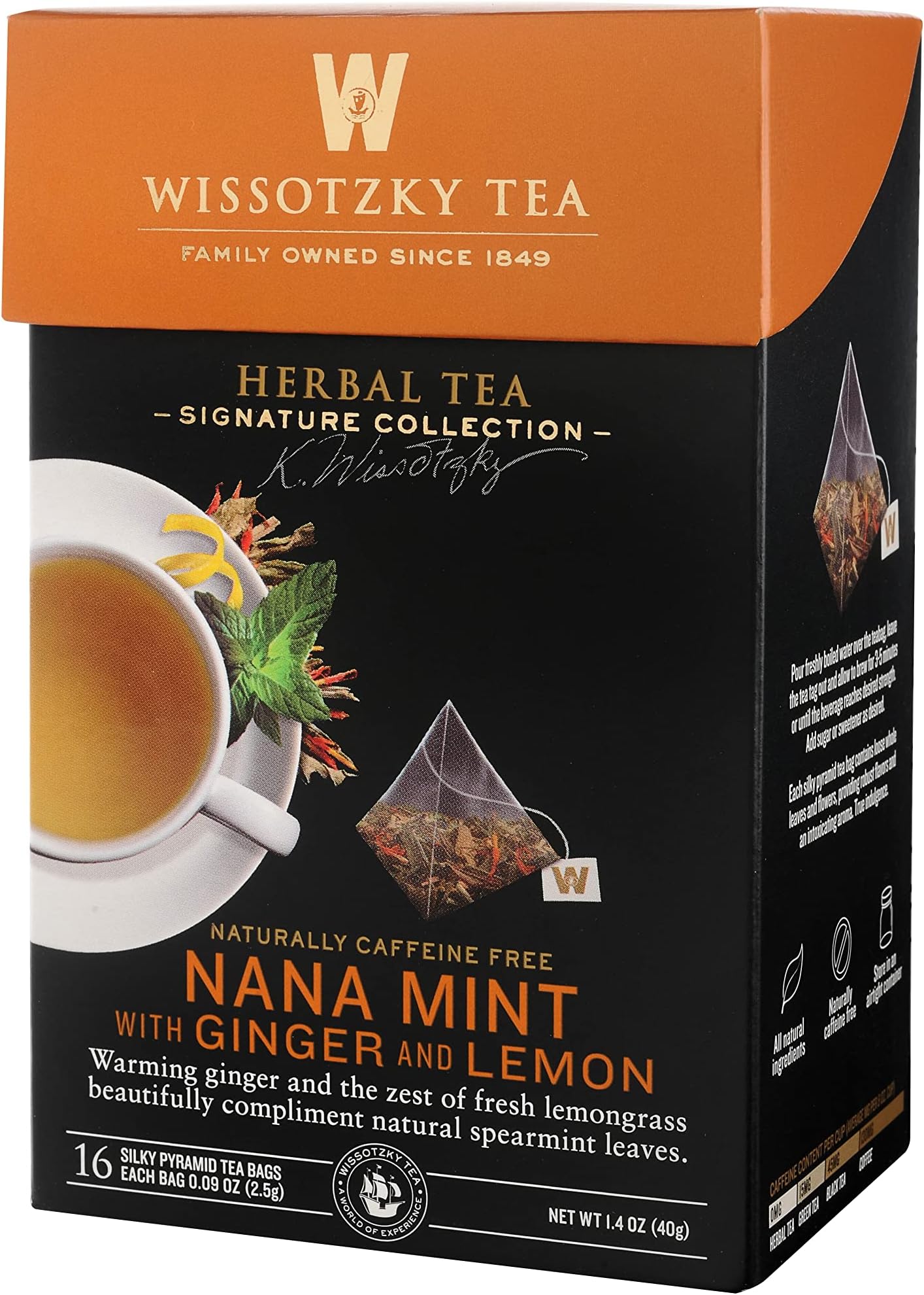 Tea Signature Collection Nana Mint with Ginger and Lemon Tea, 1.4 Ounce (16 Count)