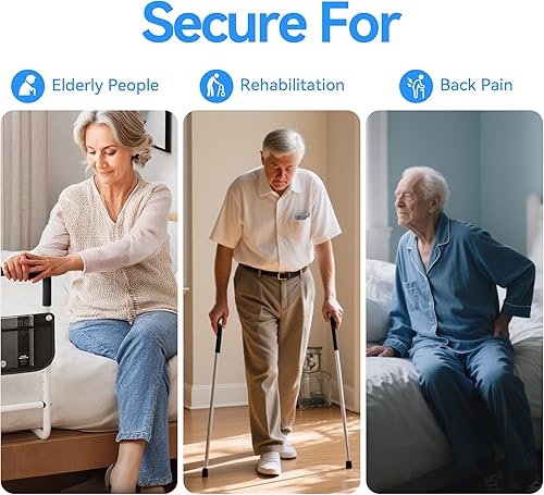 Miniatura 8 de Riel de cama ajustable para adultos mayores soporte de cabecera para personas mayores, se adapta a KingQueenFullTwin, dispositivo médico resistente