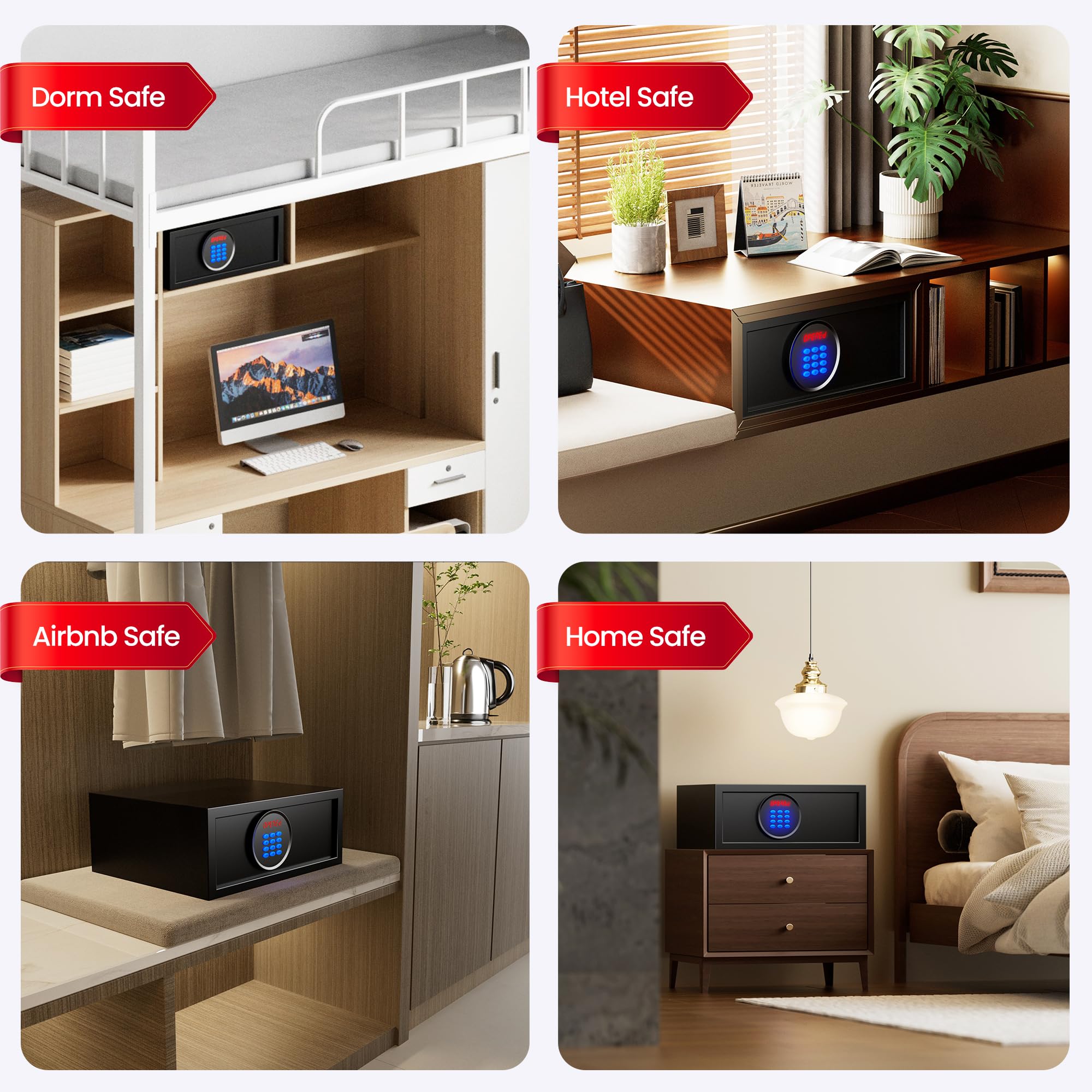 KornerBatl Cassetta di sicurezza per hotel con password dell'amministratore (37,57 x 41,93 x 19,5 x 11,2 cm (diametro x larghezza x altezza), 11,2 kg