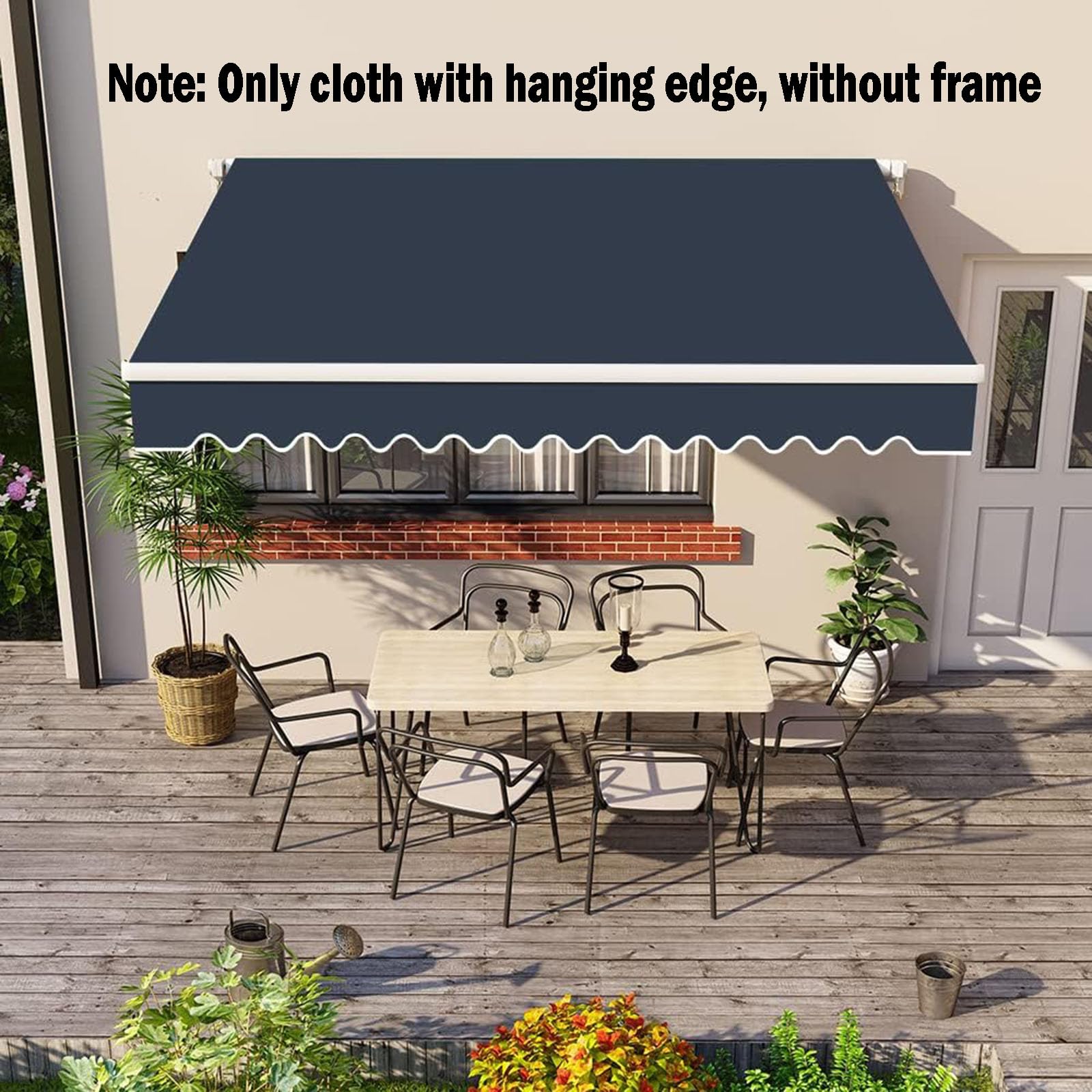 Toile de rechange imperméable et rétractable pour auvent de terrasse, pare-soleil bleu pour portes et fenêtres, 2 x 1,5 m, parfaite pour protection de cour et terrasse