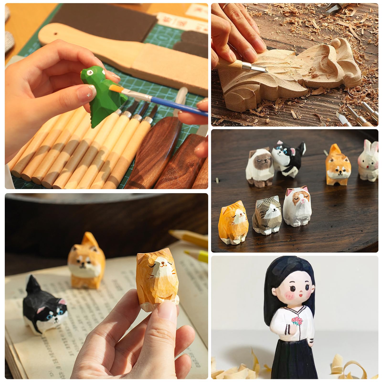 24Pcs Basswood Carving Blocks,2 Sizes Whittling Wood Basswood Blocks Wood Carving Kit for Beginners Kids and Adults