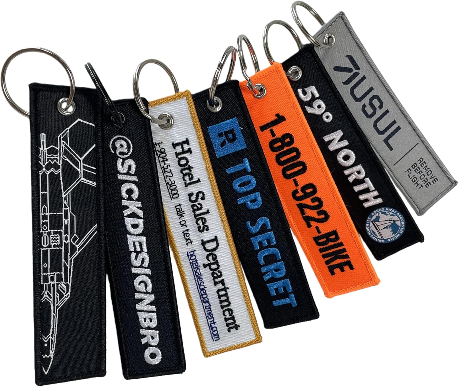 Custom Embroidered Keychains Bulk – Personalized Fabric Key Tags with Logo or Text, Promotional Key Rings