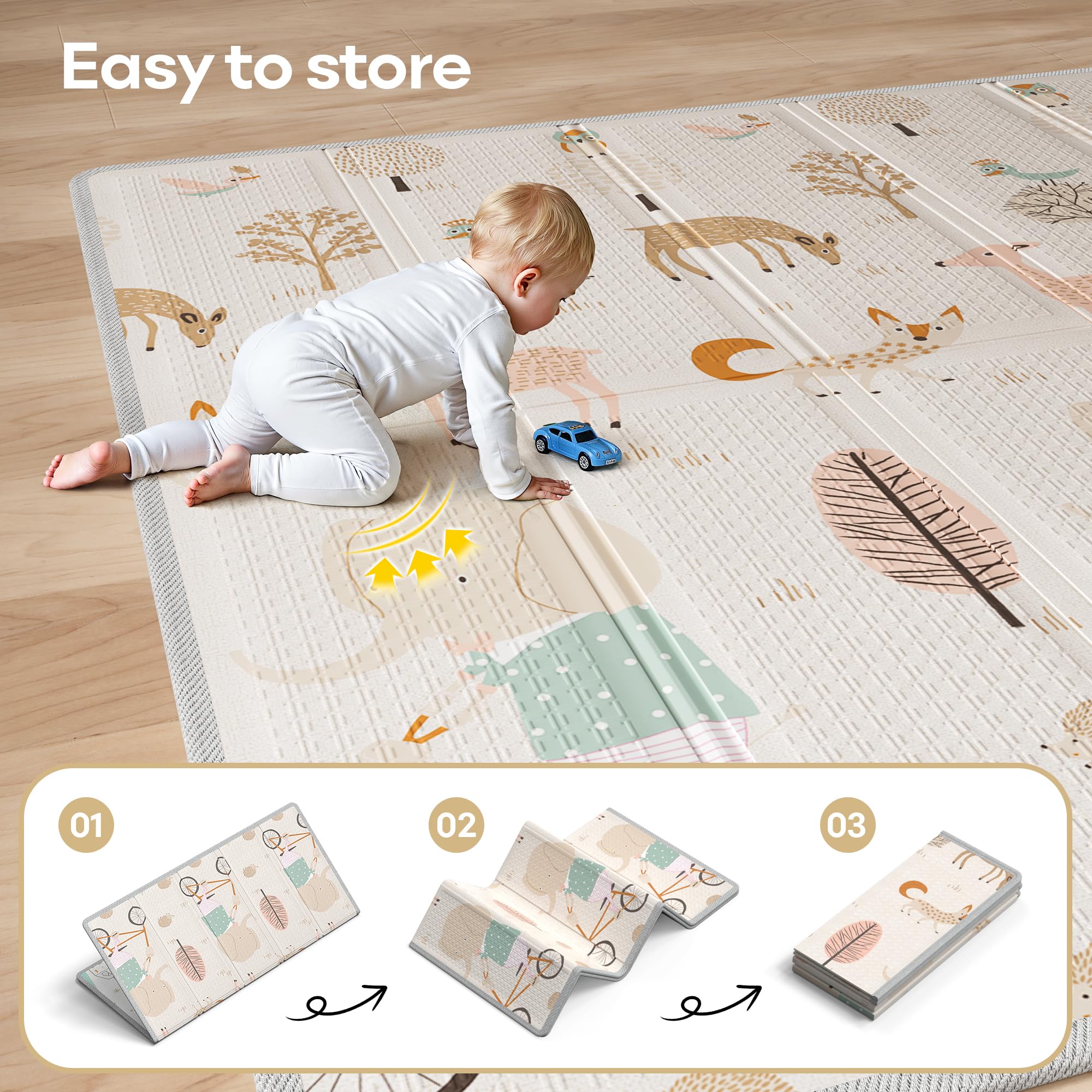 Laufstall Baby 150×150cm - XXL Laufgitter Baby mit Spielmatte, Laufgitter mit Atmungsaktivem Netz an Vier Seiten und Saugnäpfen, ideal für Wohnzimmer oder Zimmer