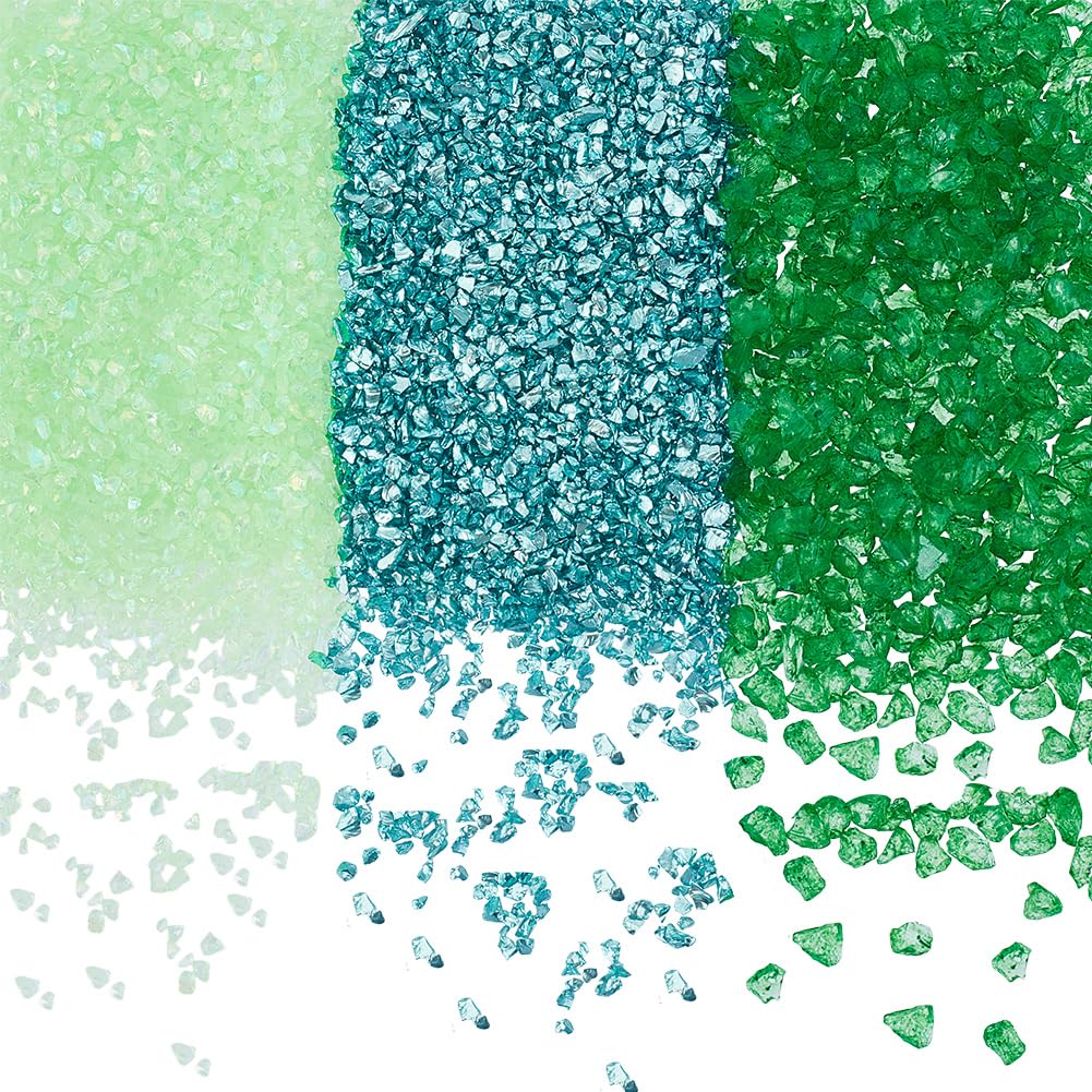 Vidrio triturado verde para arte de uñas álbumes de recortes y manualidades de resina