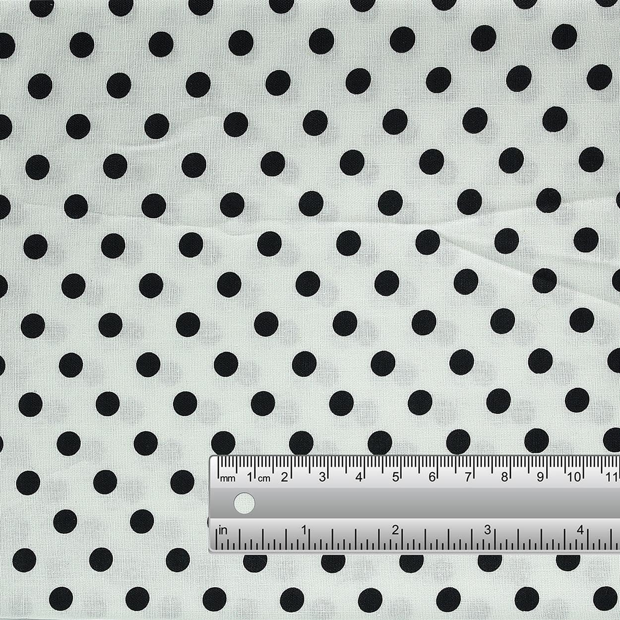 Polka Dot 100% Cotton - 44" - 111 cm Wide Poplin Fabric - Crafty Print for Adults and Children - Kids Crafts Quilting Fabric Material (White on Black, 3m)