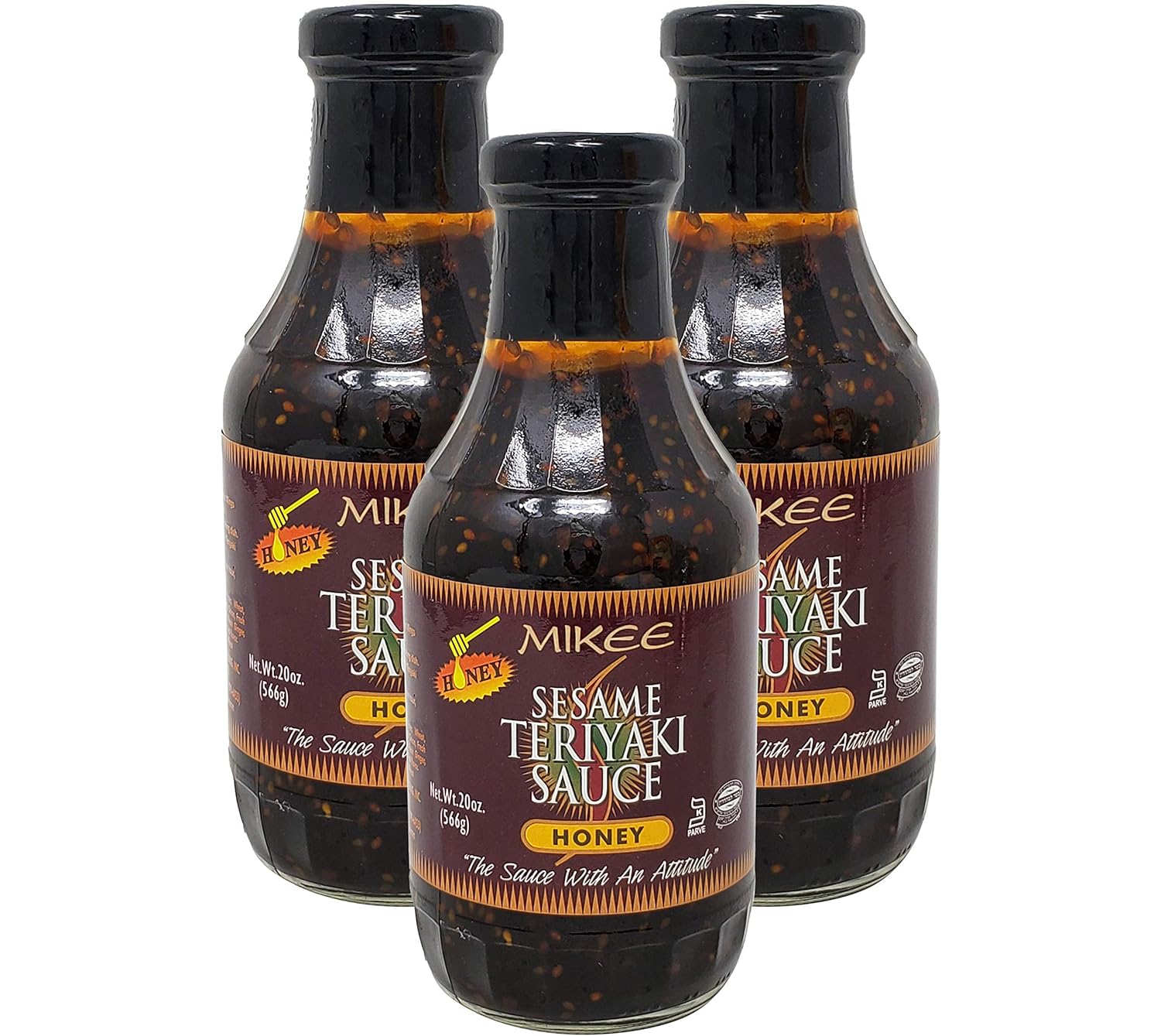 Mikee Sesame Teriyaki Sauce Honey No MSG 20 Oz. Pack Of 3.