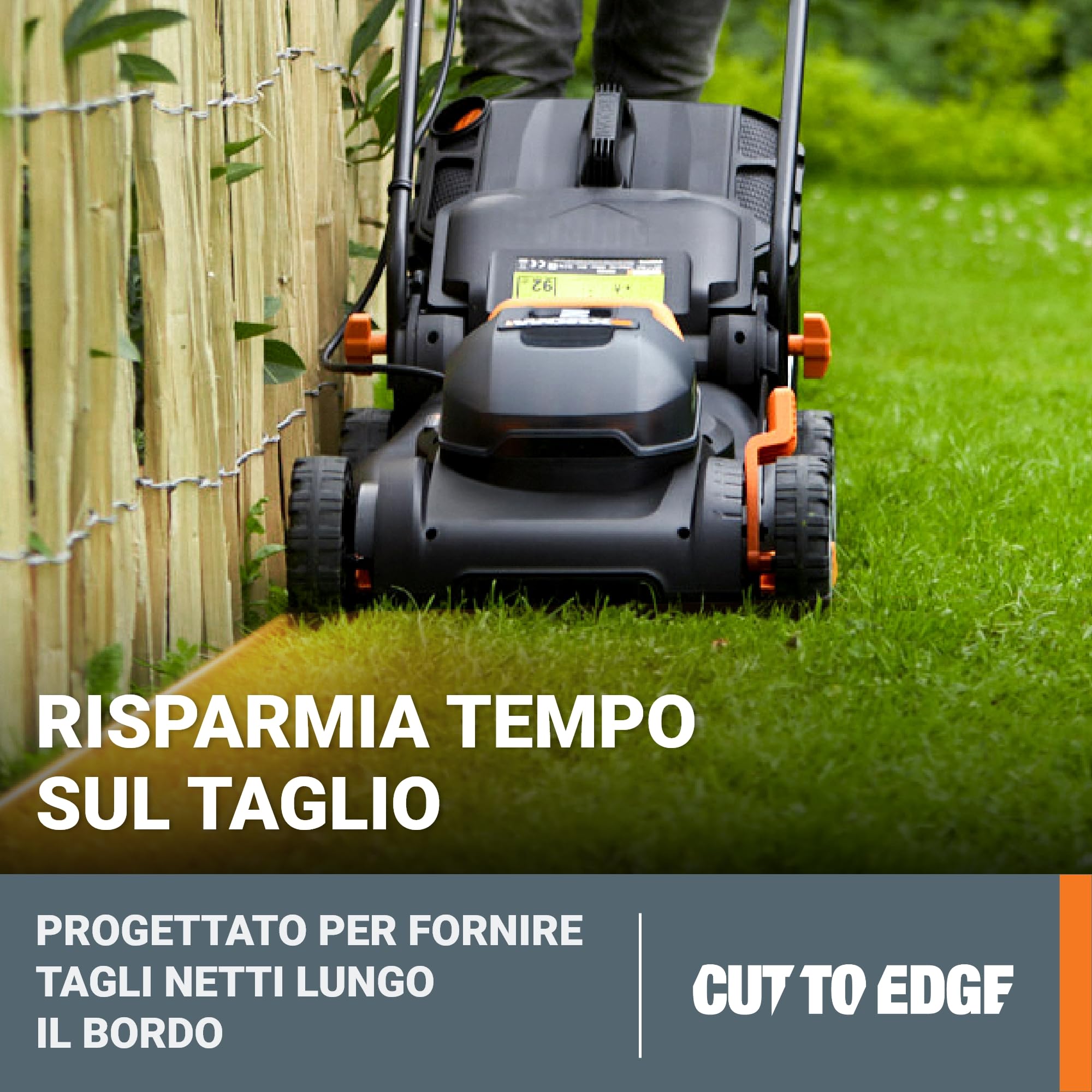 Tosaerba elettrico a batteria Worx NITRO 40 cm, WG734E, Batteria PowerShare PRO da 40 V con 2 pezzi da 4,0 Ah (Batterie e caricabatterie inclusi)