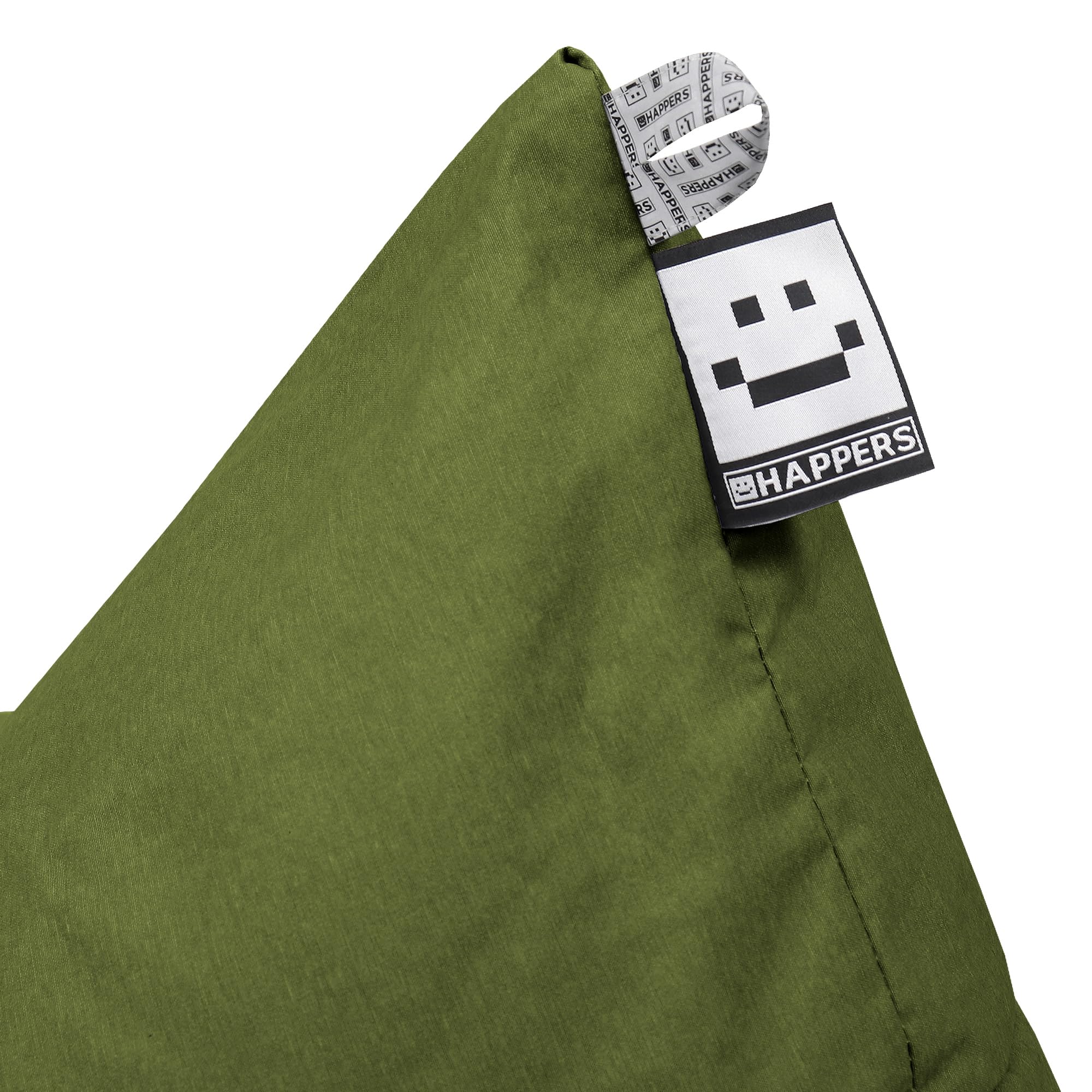 HAPPERS Pouf pyramide XL Naylim mat vert pour extérieur avec rembourrage inclus