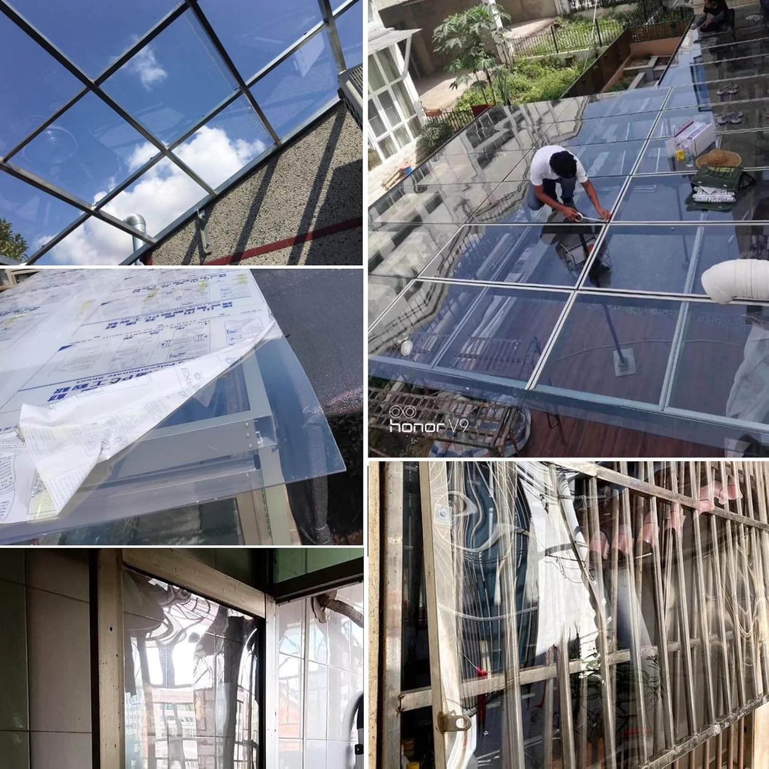 Clear Polycarbonate Sheet Impact Resistant Daylight Illumination Pergola Cover Greenhouse Roof Replacement Includes Screws for Easy Installation,1.5m x 8m(4.92f,1.5m x 8m(4.92ft x 26.2ft)