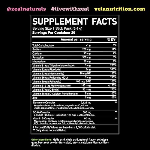 Miniatura 4 de Paquetes de electrolitos mejorados en polvo (baya de limón  20 paquetes) con 0 azúcar+BCAA + suplemento de electrolitos de vitaminas B con zinc de