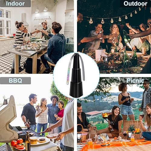 Miniatura 7 de Paquete de 4 ventiladores elásticos para moscas, ventilador portátil para exteriores e interiores, funciona con pilas para picnic, fiesta,