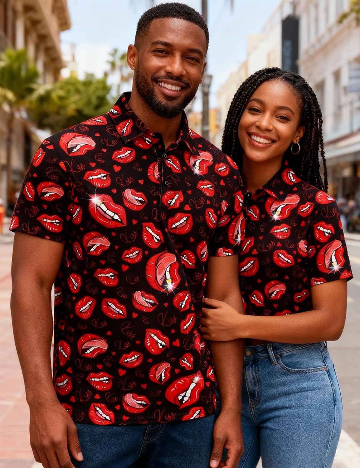 Funny World Mens Valentine Polo Shirts Short Sleeve Golf - Image 6