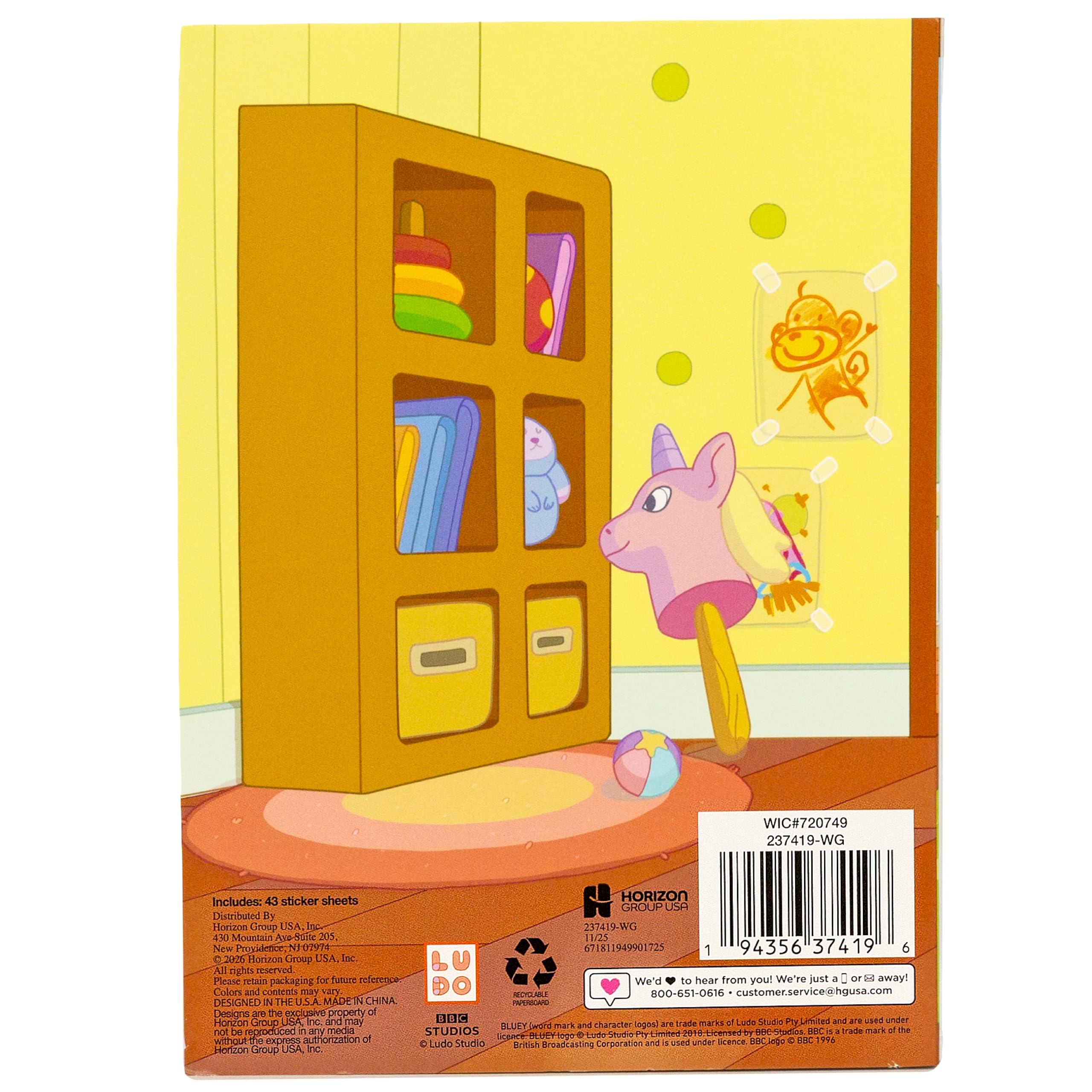 Libro de pegatinas Bluey 1500+, incluye pegatinas de papel para cartas, azul, bingo, bandido, chile y más, tamaños grandes y pequeños, gran papelería infantil
