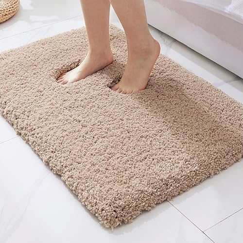Miniatura 44 de ILANGO Alfombra de baño rosa de 48 x 24 pulgadas, antideslizante y súper absorbente, extra gruesa, suave, lavable para el suelo, alfombra de baño