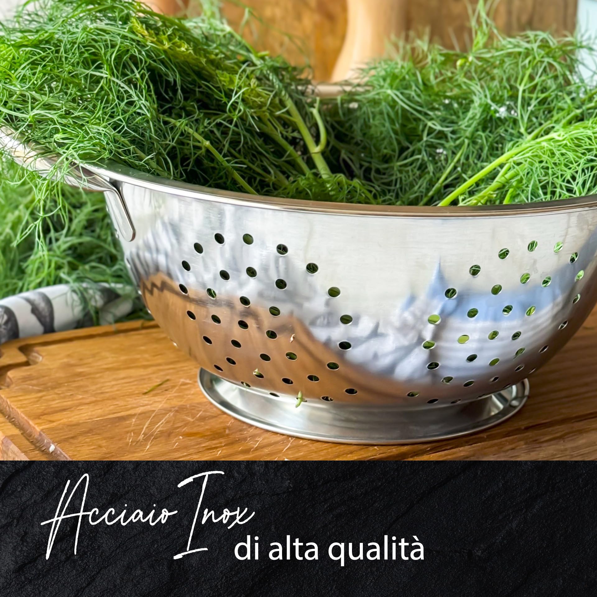 Colapasta In Acciaio Inox Ø20cm - Con Base D'Appoggio, Per Pasta, Riso E Verdure - Foto 12