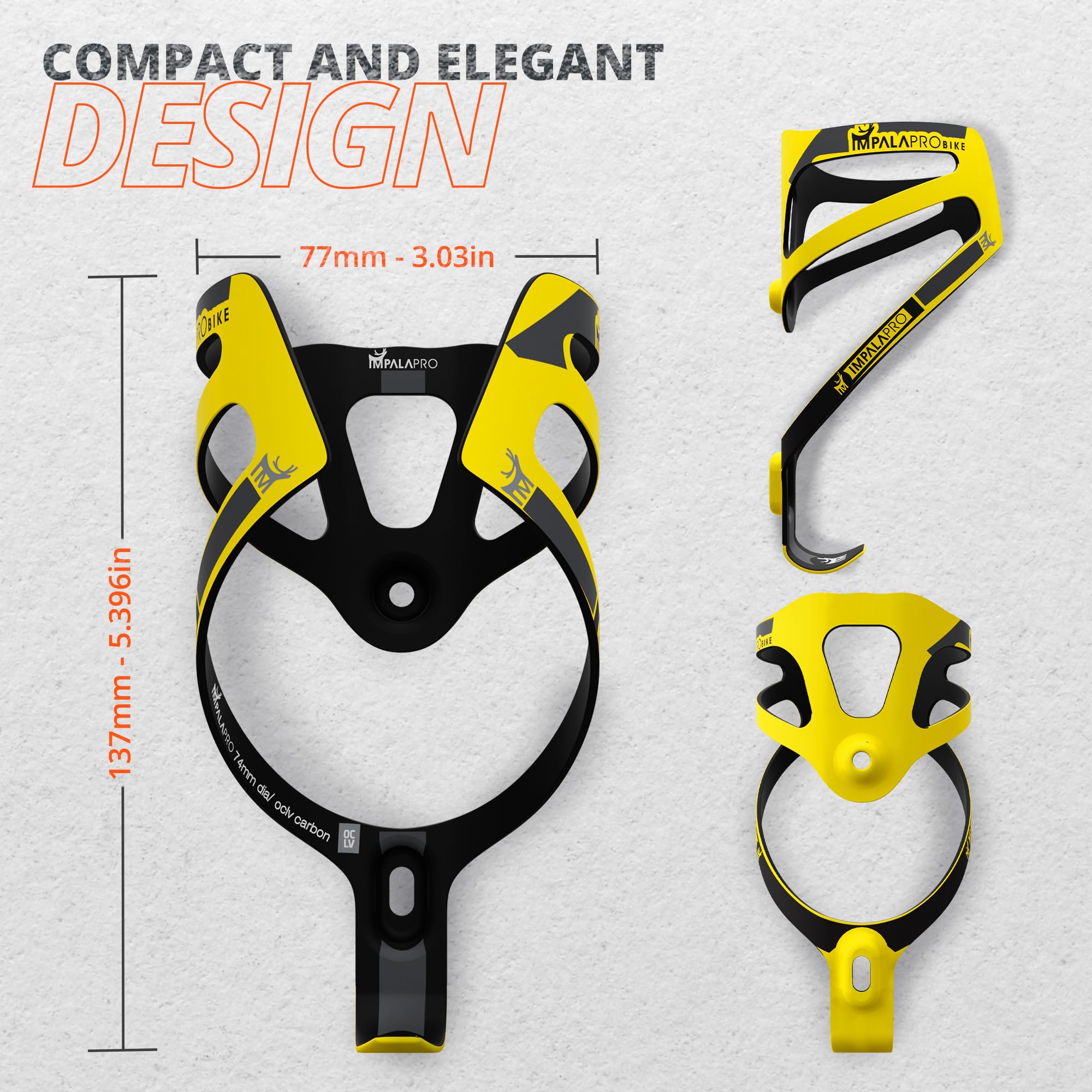 IMPALAPRO Ultralight Full Carbon Bottle Cage 18gr, Bike Bottle Holder, Bike Drinks Holder - Image 3