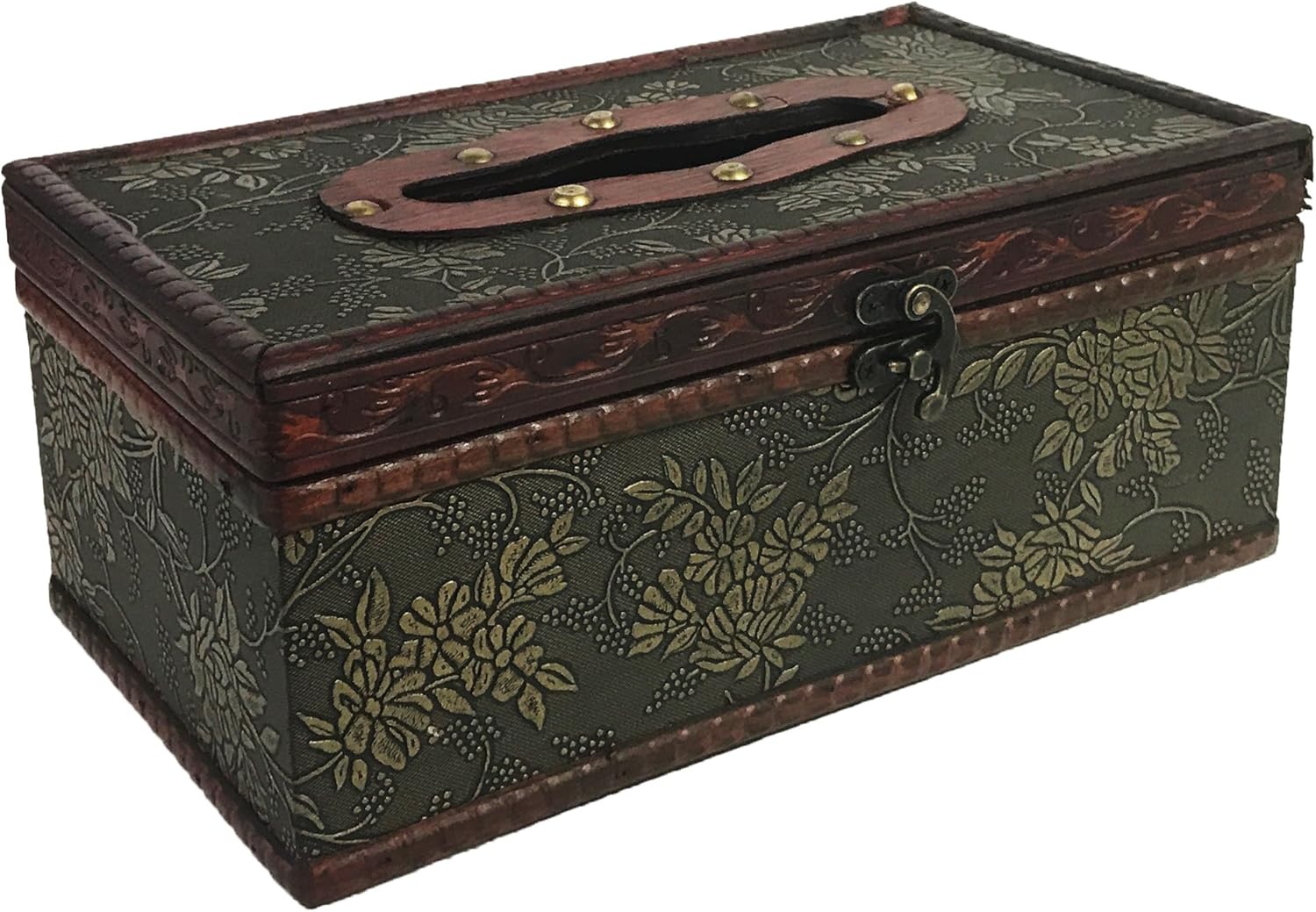 allgala Medium Antique Wooden Jewelry Treasure Keepsake Box 2-PC Set-HD90206