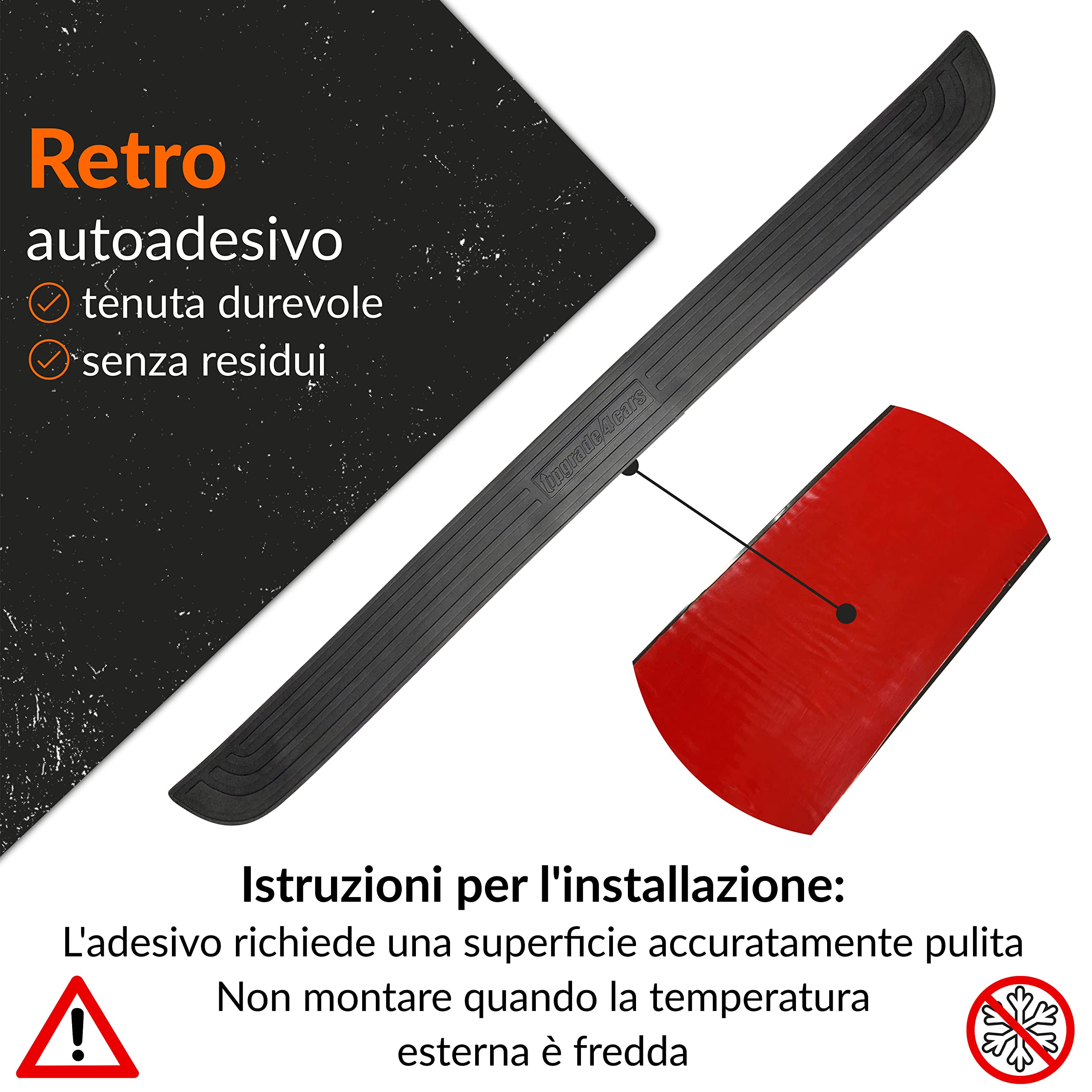 Upgrade4cars Protezione Paraurti Posteriore Auto 89 x 7 cm, gomma, nero "», dal momento che le dimensioni reali del prodotto sono 89 x 7 cm.