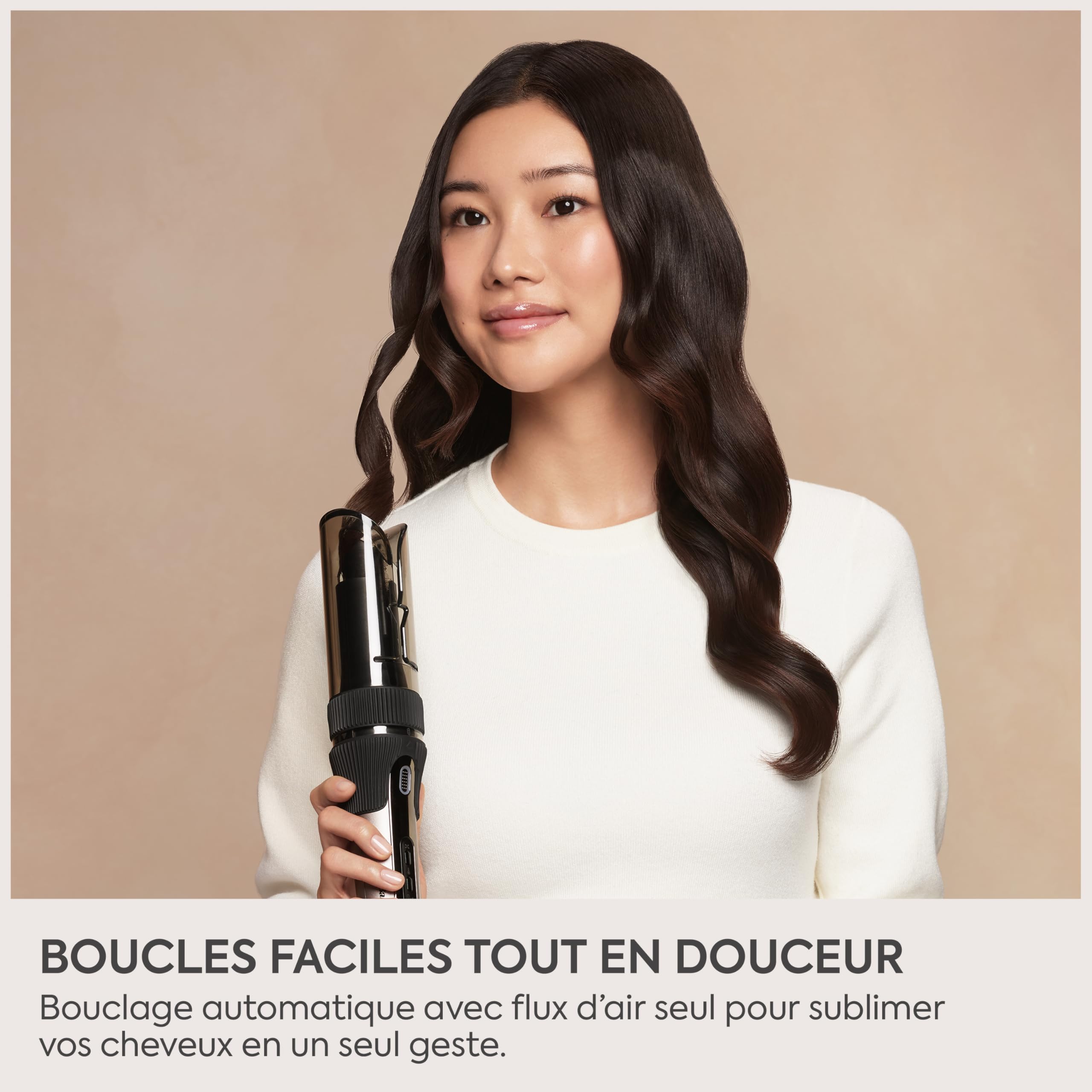 BaByliss Boucleur Automatique & Waver Style Secret Air– Cylindre de 25 mm avec chaleur douce et flux d’air, 48 combinaisons de réglages pour boucles, waves ou brushing, cheveux courts et longs, C6686E